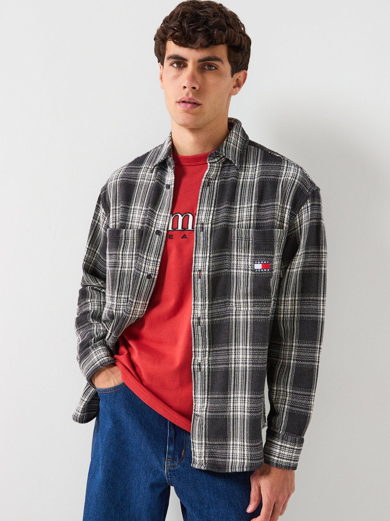 tommy-jeans-relaxed-fit-check-brushed-overshirt-black