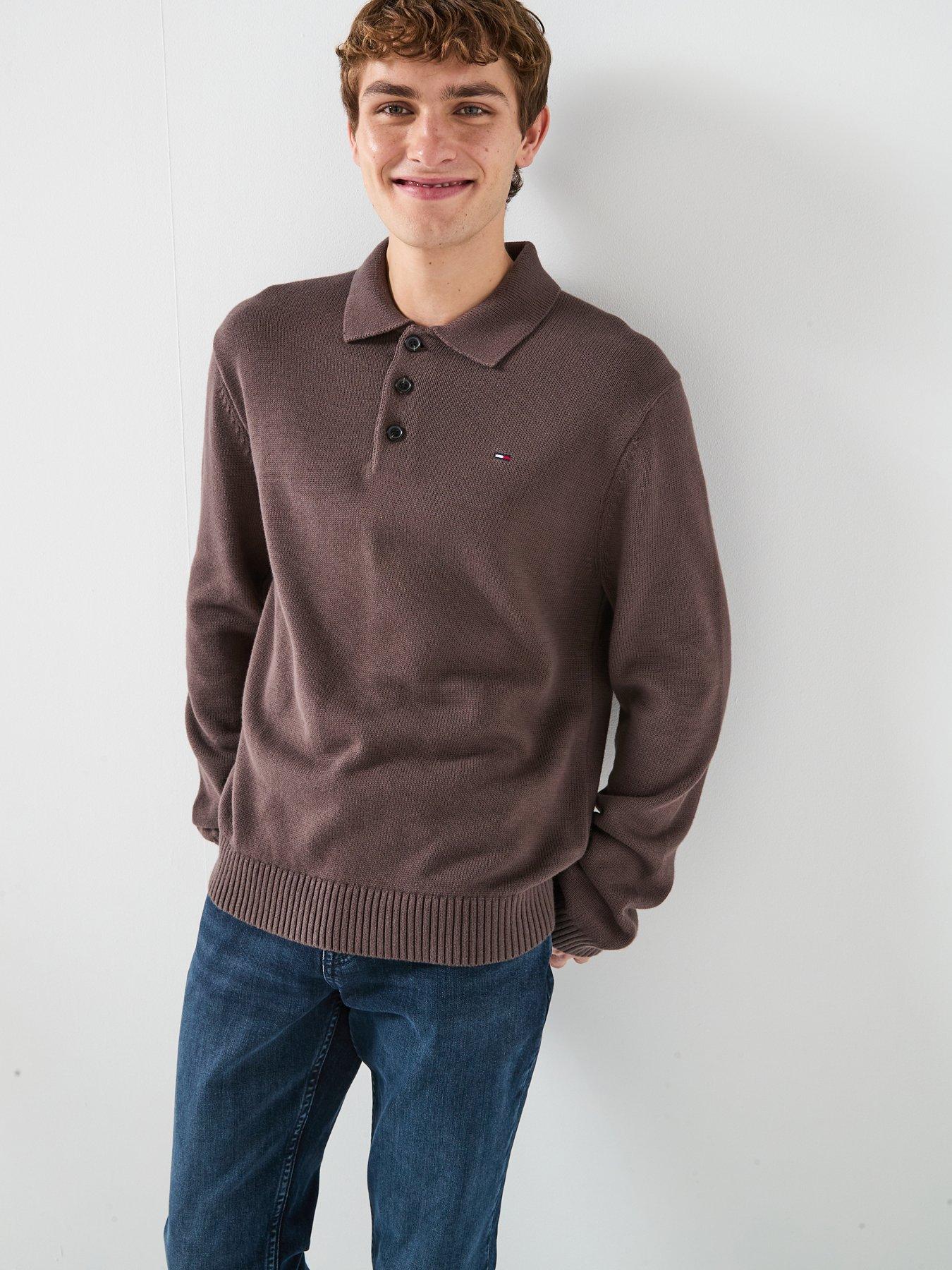 tommy-jeans-slim-essential-polo-knitted-jumper-brown