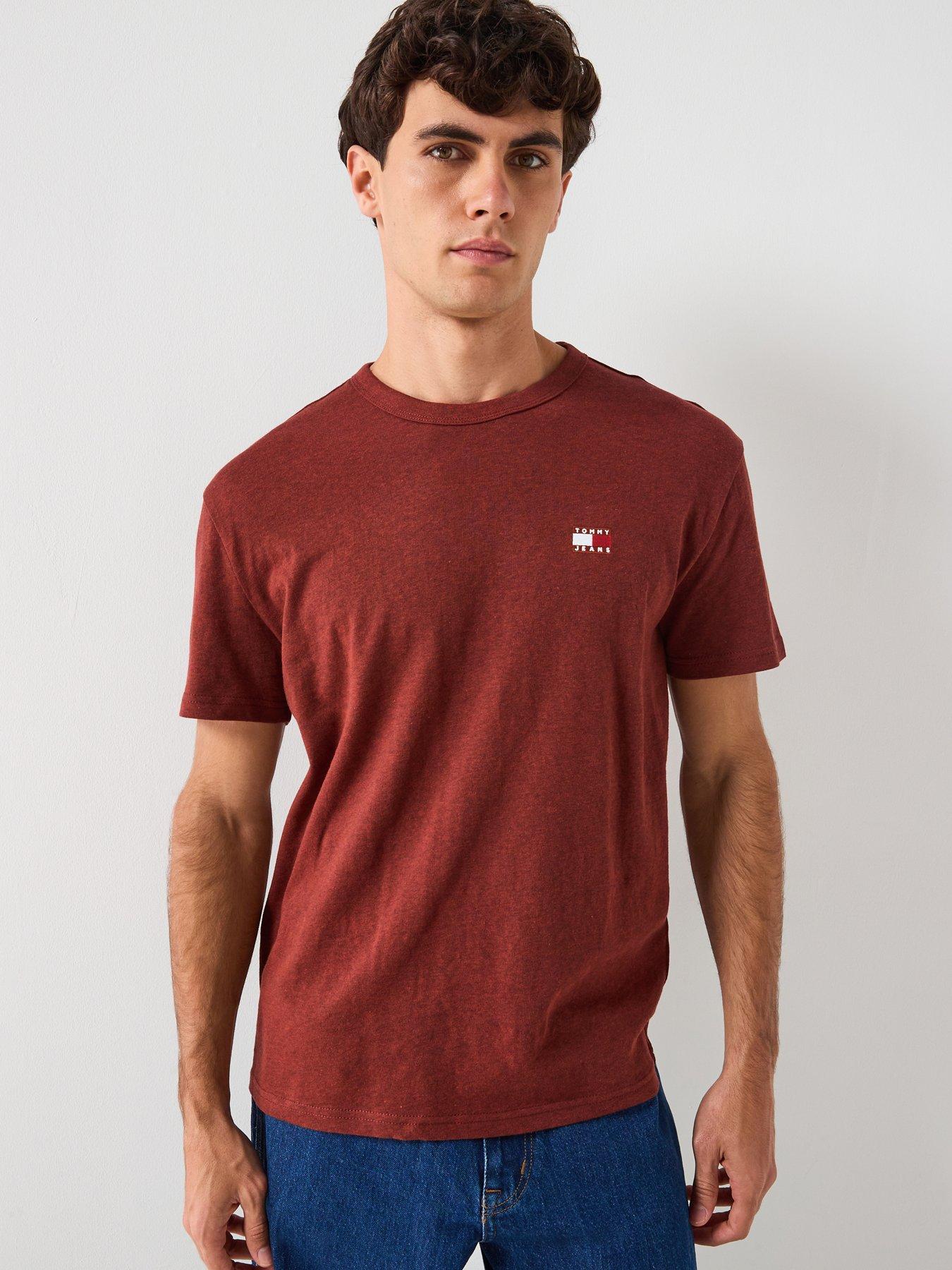 Image 1 of 4 of Tommy Jeans Regular Fit Badge T-Shirt - Dark Red