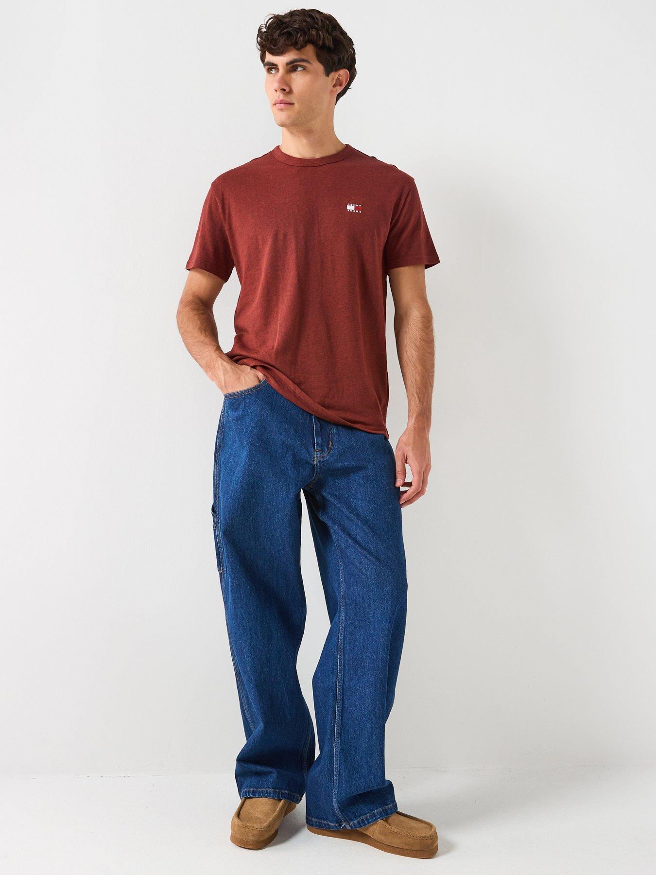 Image 3 of 4 of Tommy Jeans Regular Fit Badge T-Shirt - Dark Red