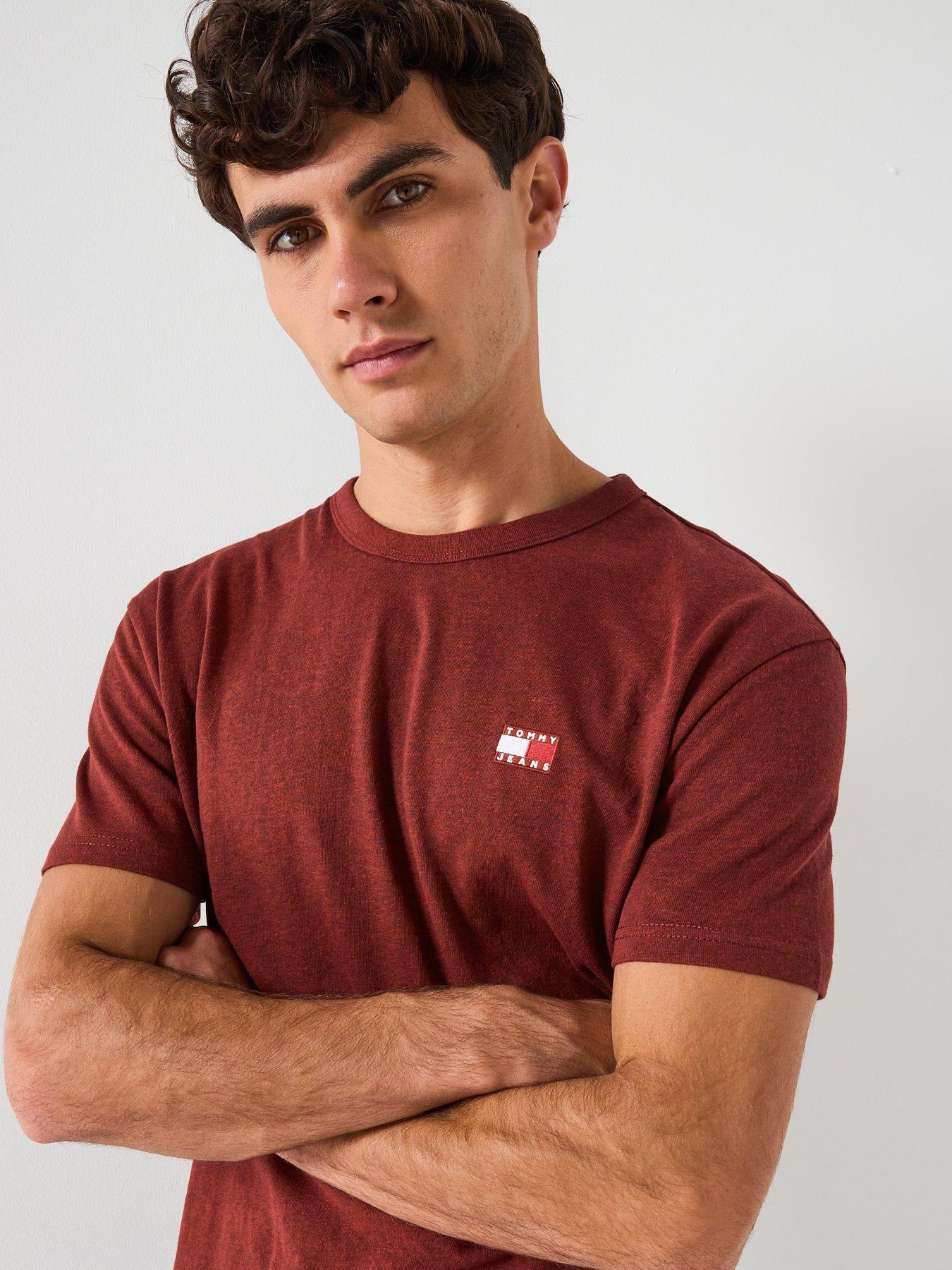 Image 4 of 4 of Tommy Jeans Regular Fit Badge T-Shirt - Dark Red