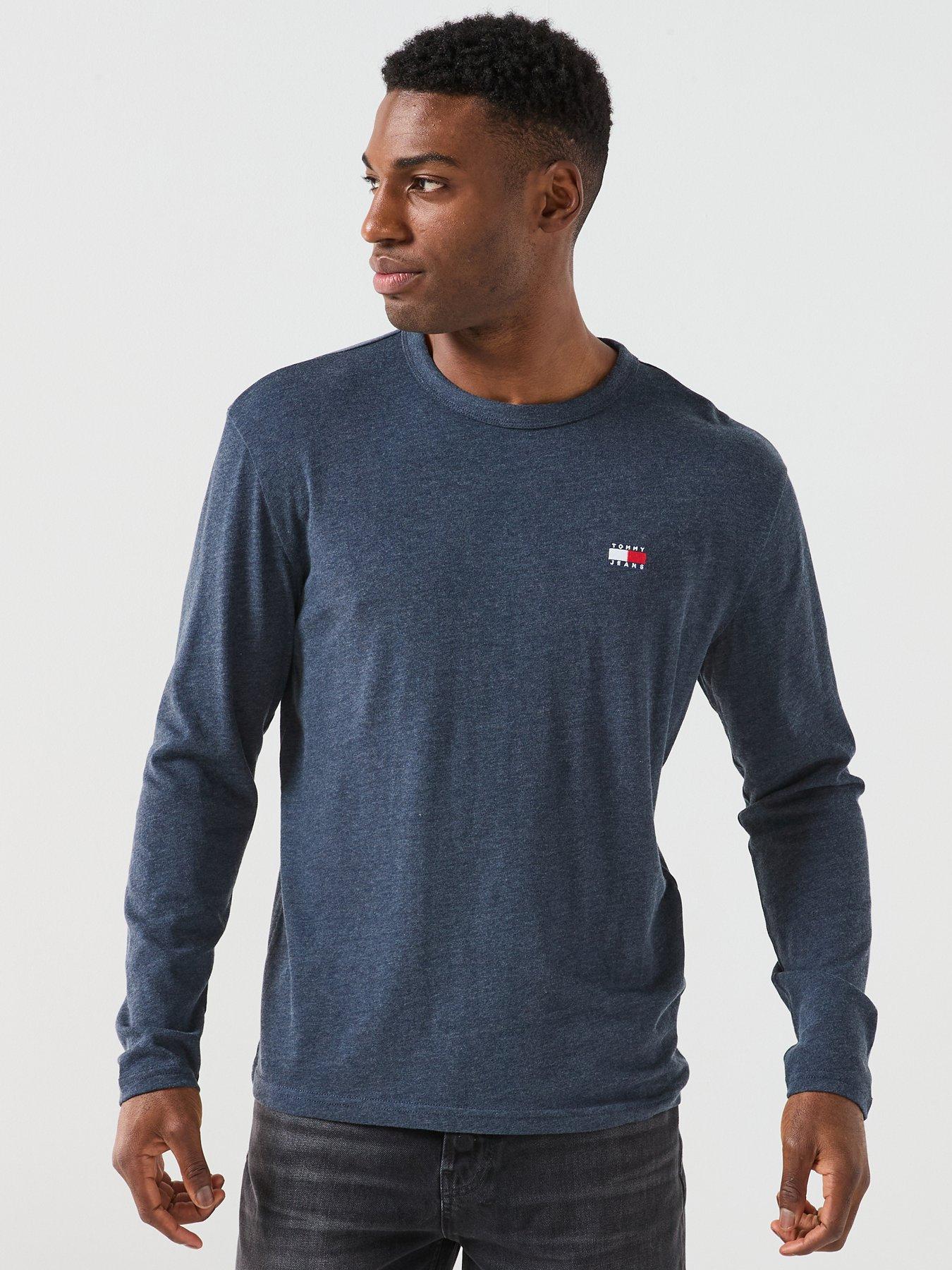 Tommy Jeans Regular Fit Badge Long Sleeve T-Shirt - Navy