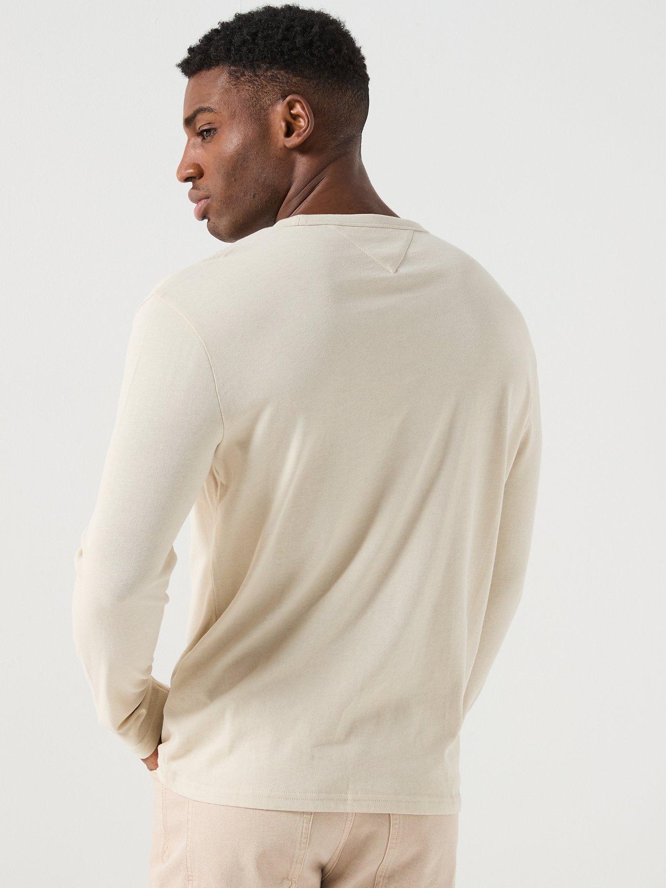 Image 2 of 5 of Tommy Jeans Regular Fit Badge Long Sleeve T-Shirt - White