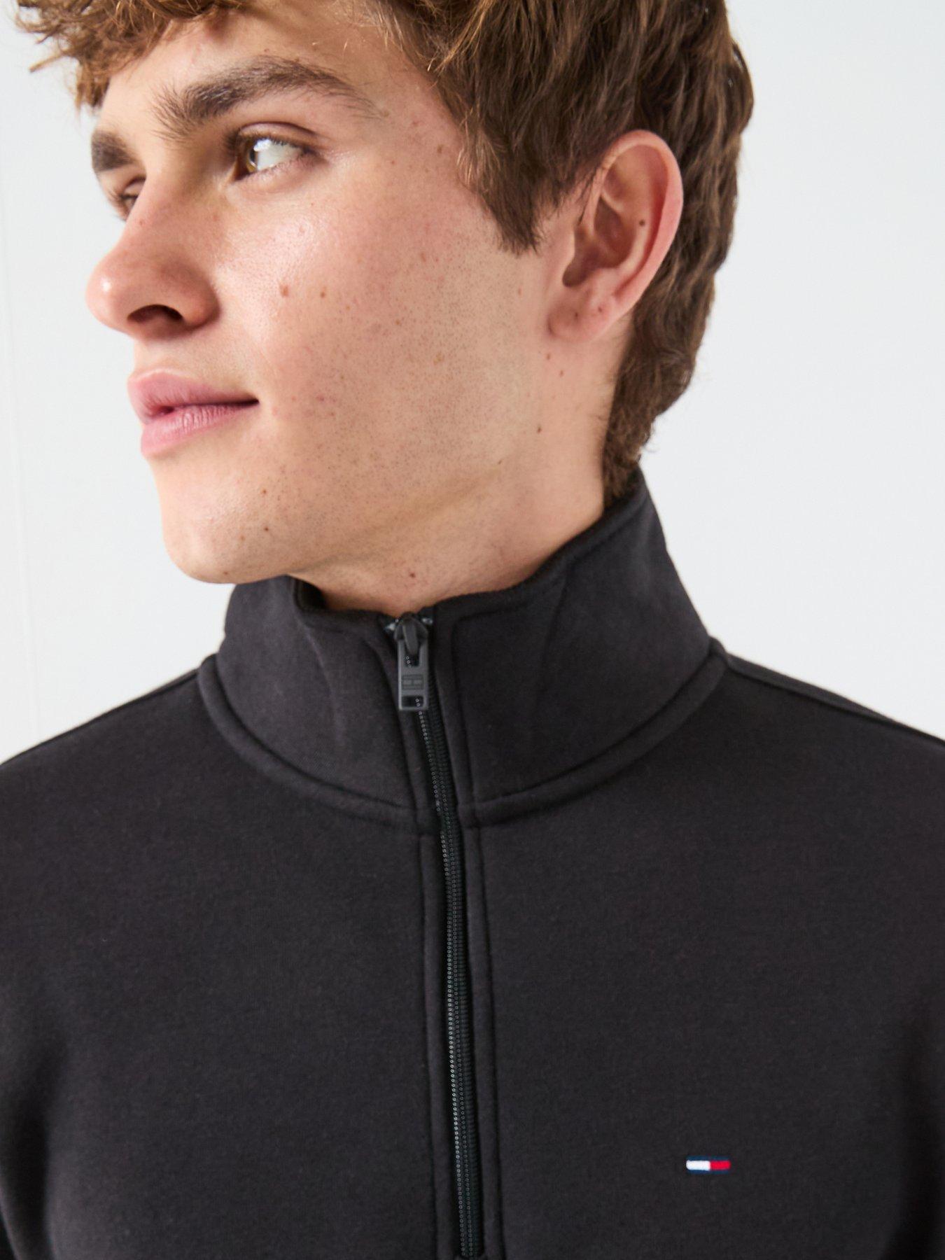 Image 4 of 5 of Tommy Jeans Regular Fleece Quarter Zip &nbsp;- Black