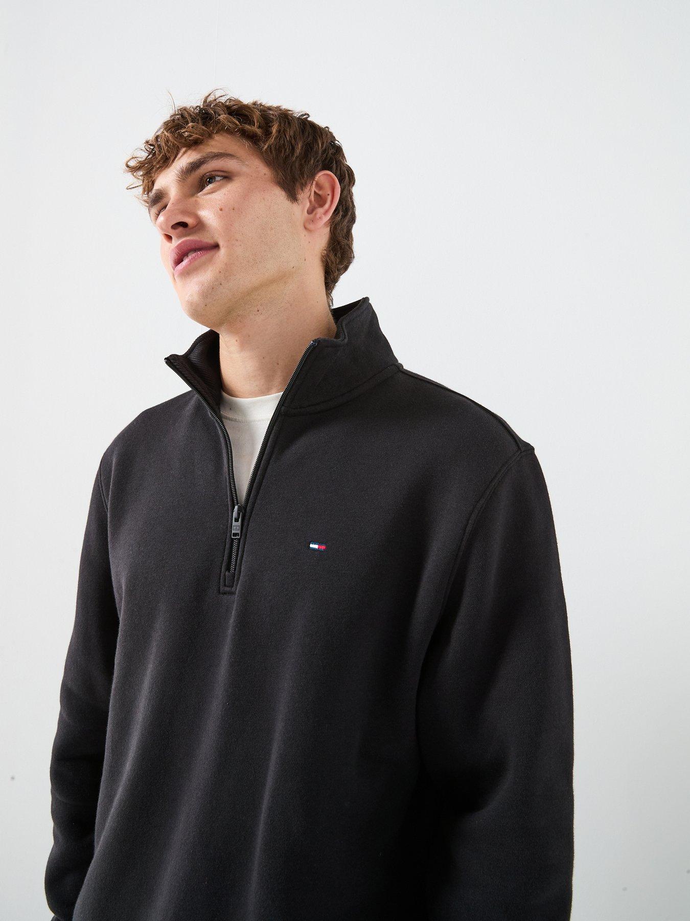 Image 5 of 5 of Tommy Jeans Regular Fleece Quarter Zip &nbsp;- Black