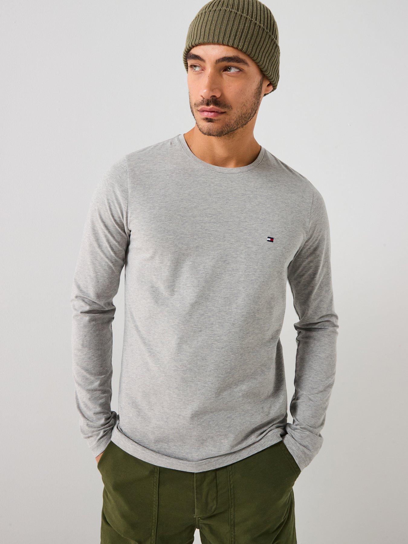 tommy-hilfiger-stretch-slim-fit-long-sleeve-t-shirt-light-greyfront