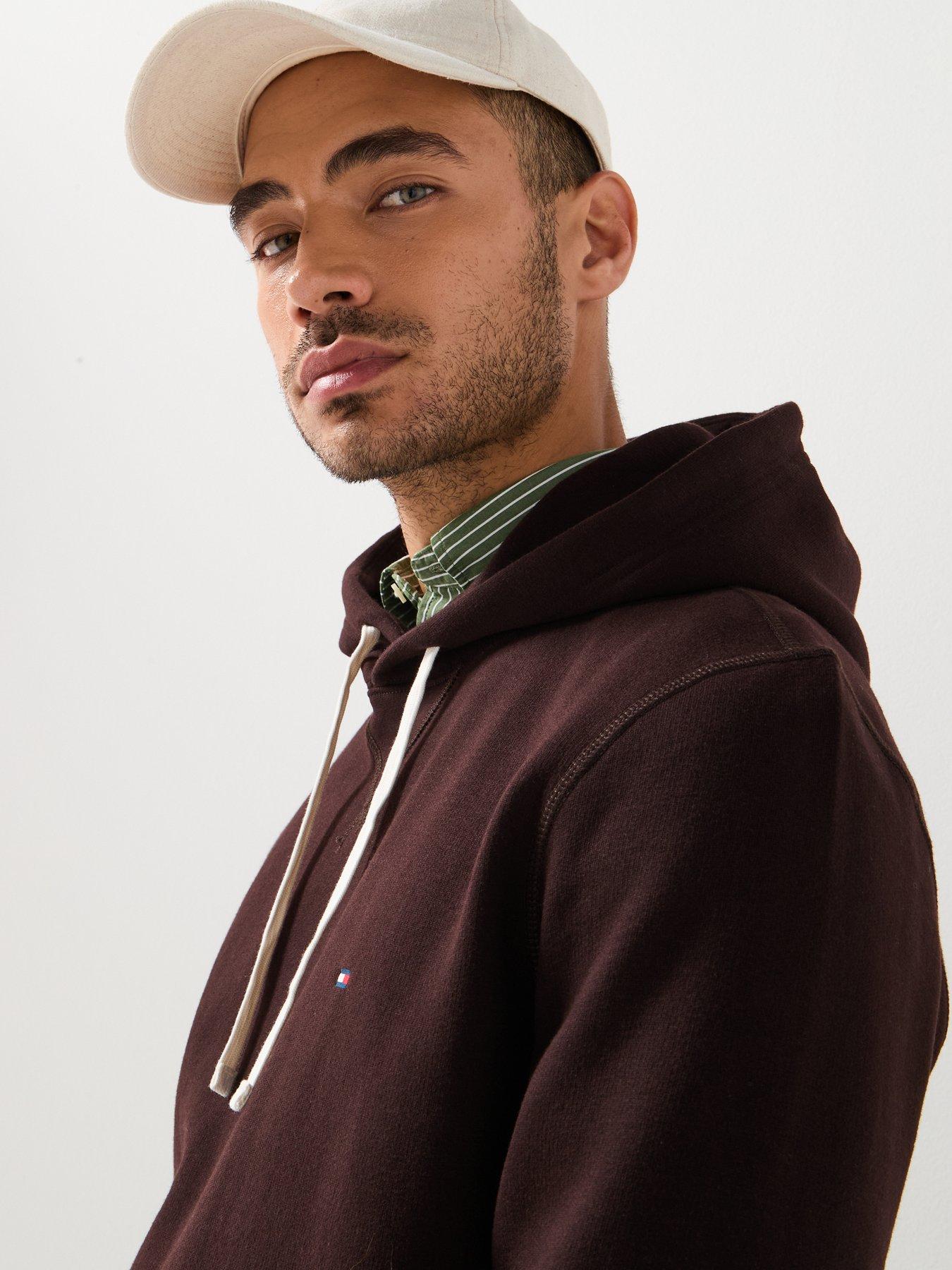 tommy-hilfiger-regular-fit-essential-fleece-overhead-hoodie-dark-browndetail