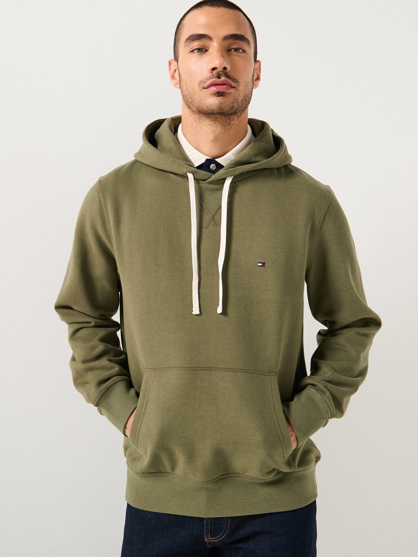 Tommy Hilfiger Regular Fit Essential Fleece Overhead Hoodie - Khaki