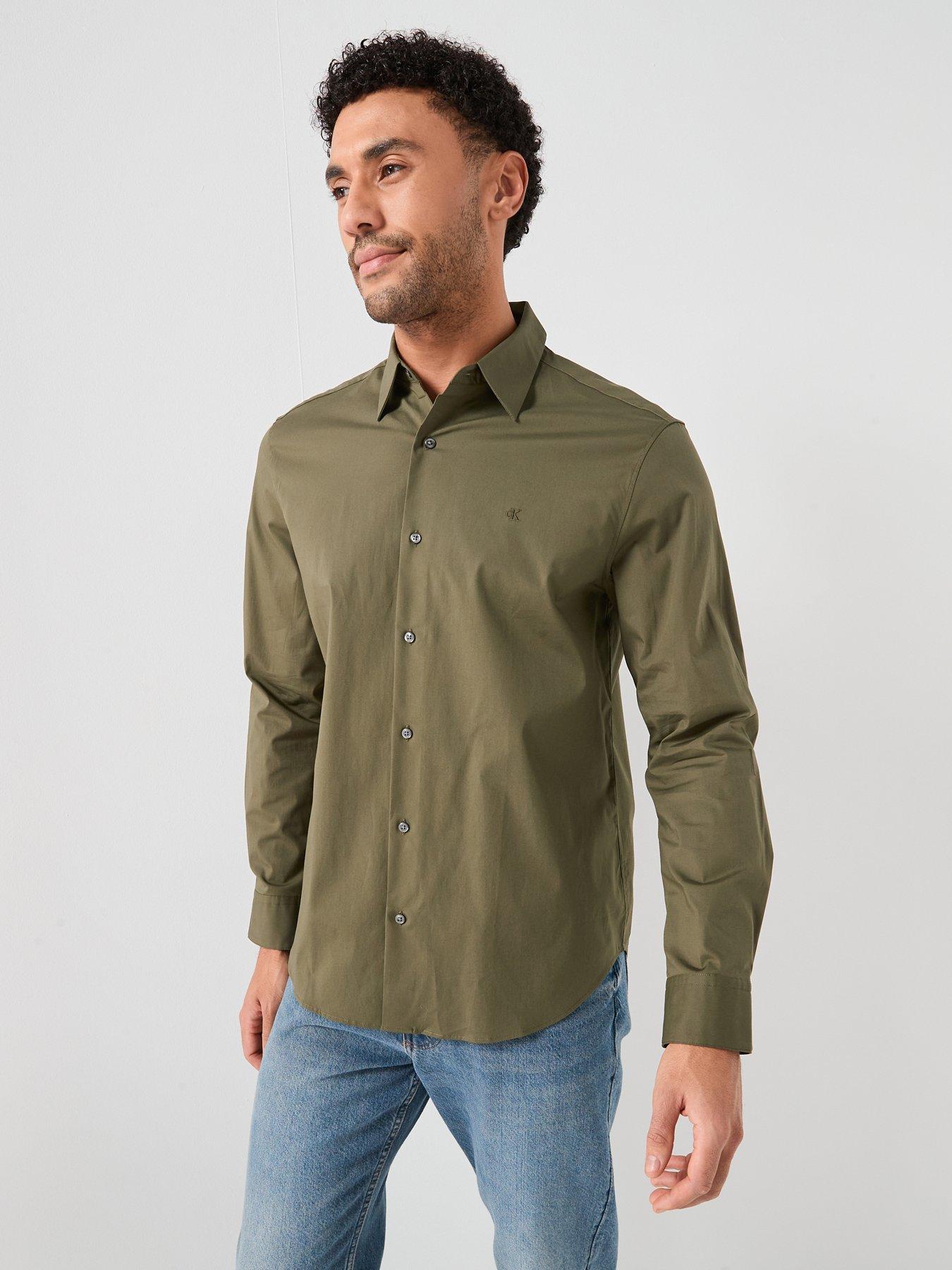 calvin-klein-stretch-slim-fit-shirt-green