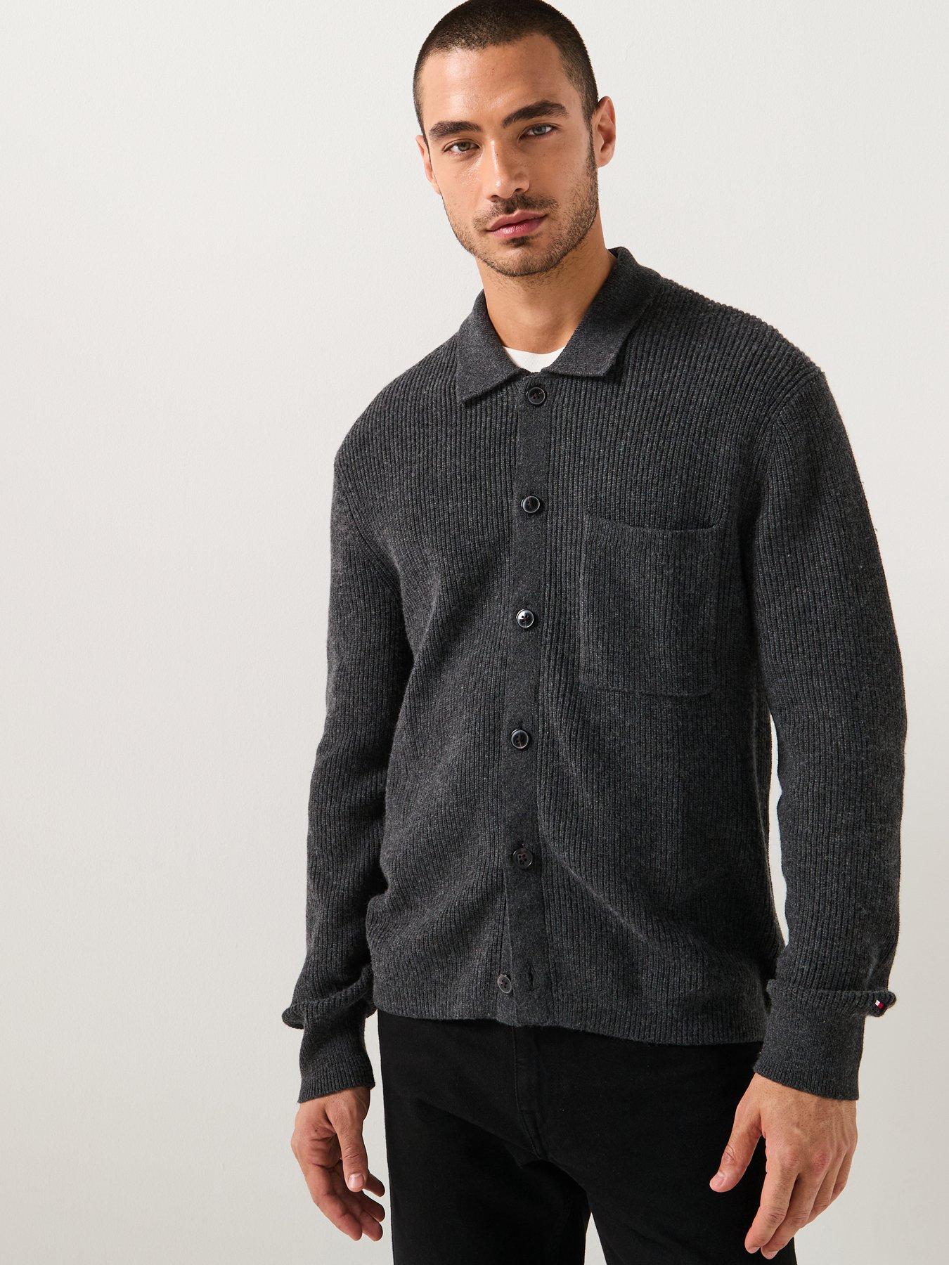 tommy-hilfiger-fisherman-rib-knitted-cardigan-dark-greyfront