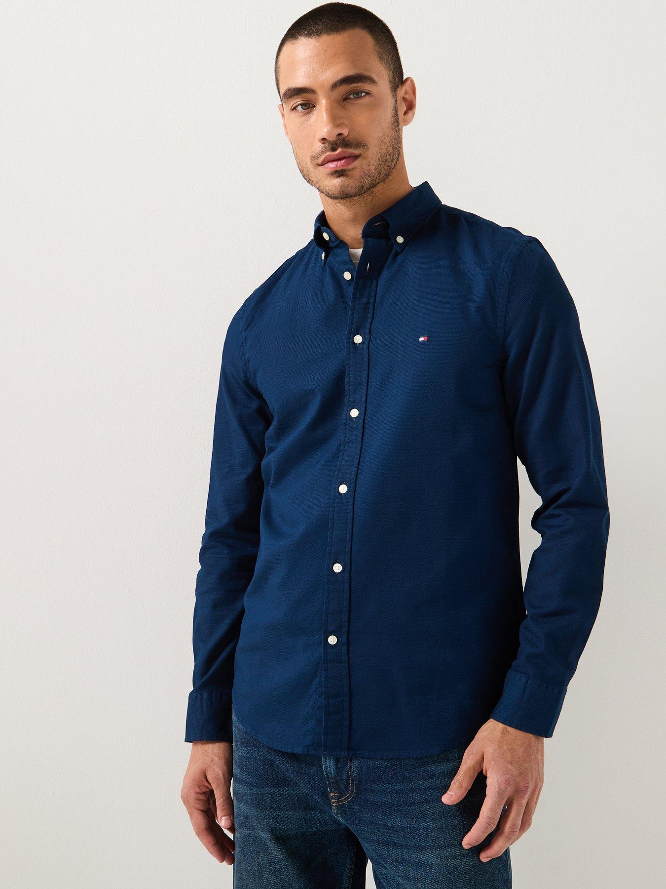 tommy-hilfiger-flex-dobby-slim-fit-shirt-navy