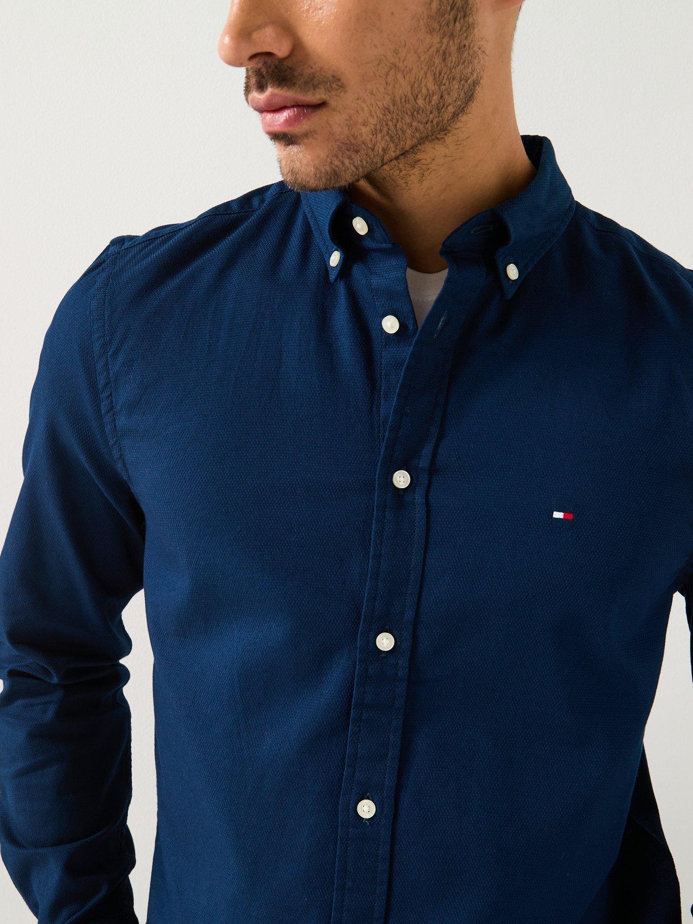tommy-hilfiger-flex-dobby-slim-fit-shirt-navyoutfit