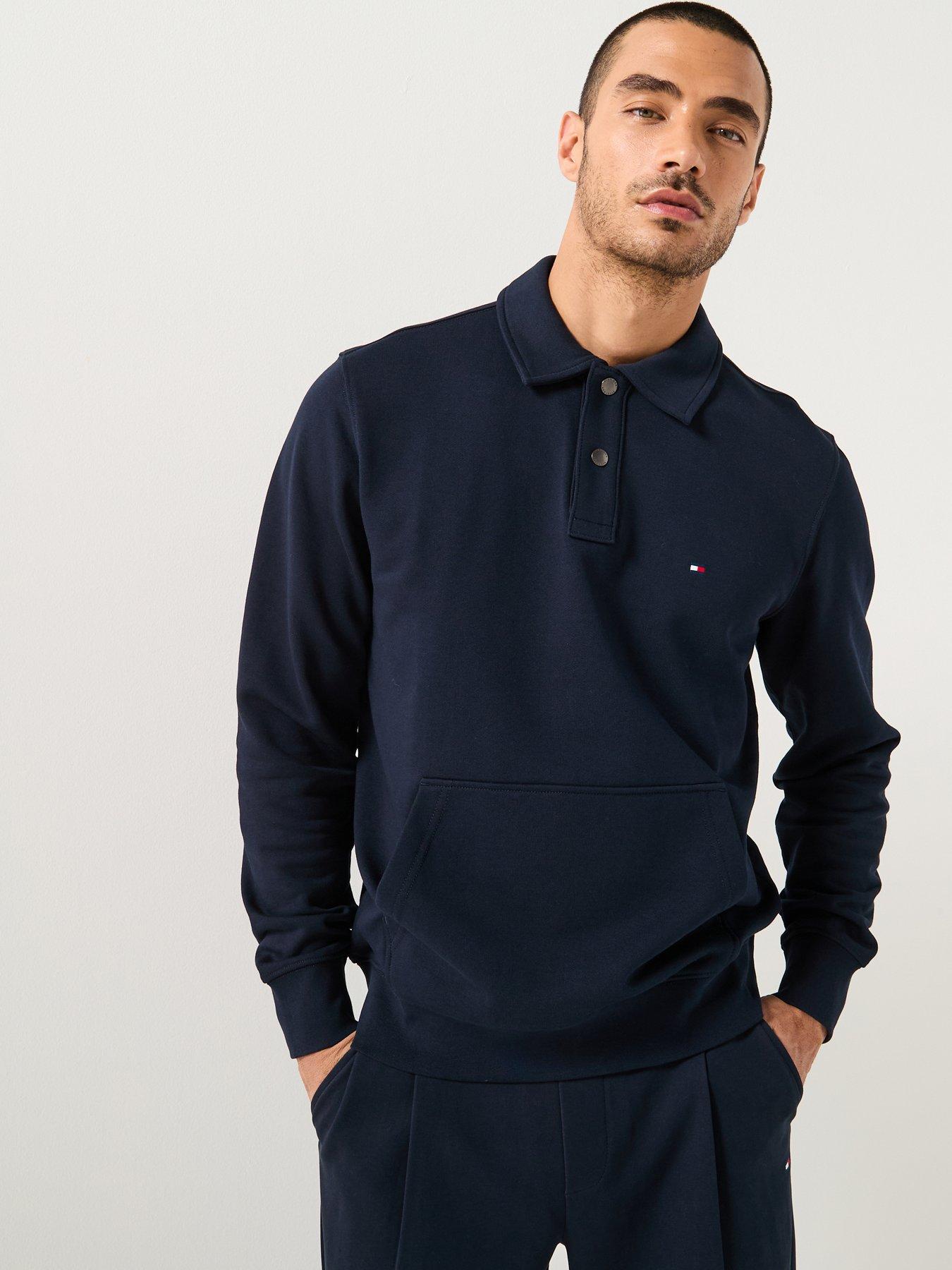 Tommy Hilfiger Essential Snap Button 1/4 Zip Sweatshirt - Navy