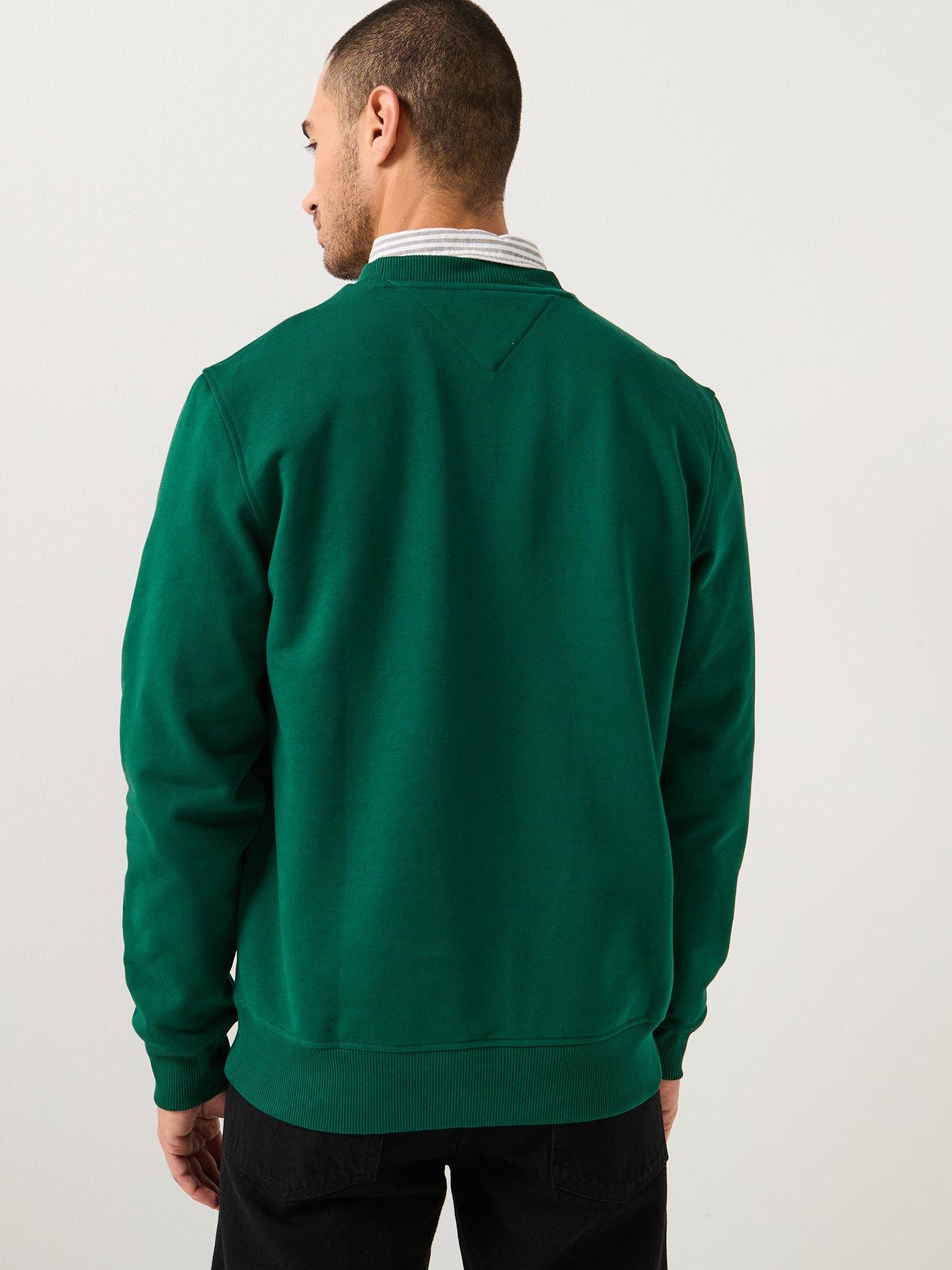 tommy-hilfiger-modern-athleisure-left-chest-script-crew-sweatshirt-dark-greenstillFront