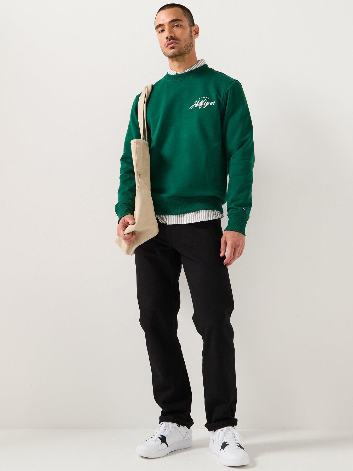 tommy-hilfiger-modern-athleisure-left-chest-script-crew-sweatshirt-dark-greenback