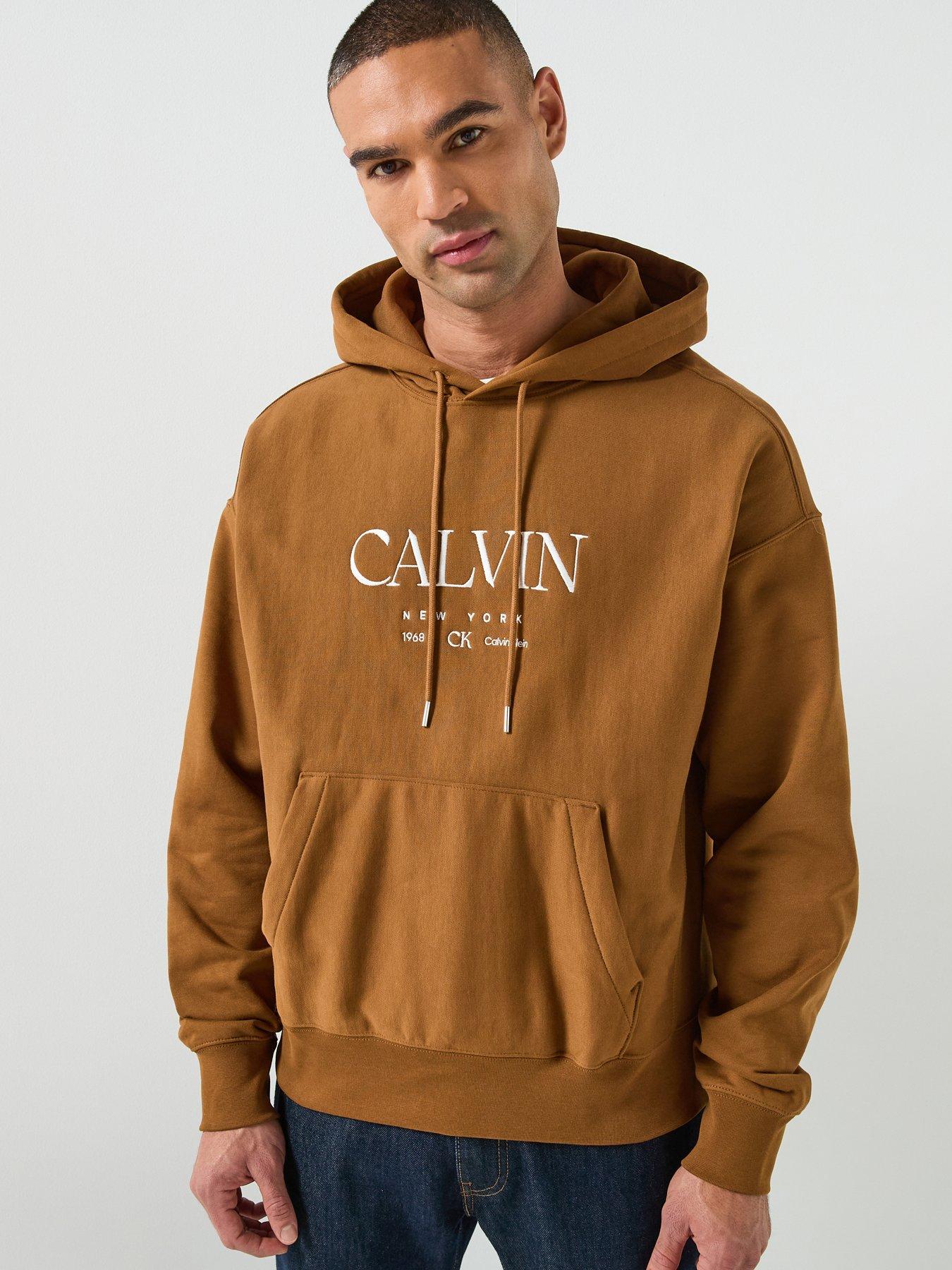 Calvin Klein Terry Graphic Overhead Hoodie - Brown