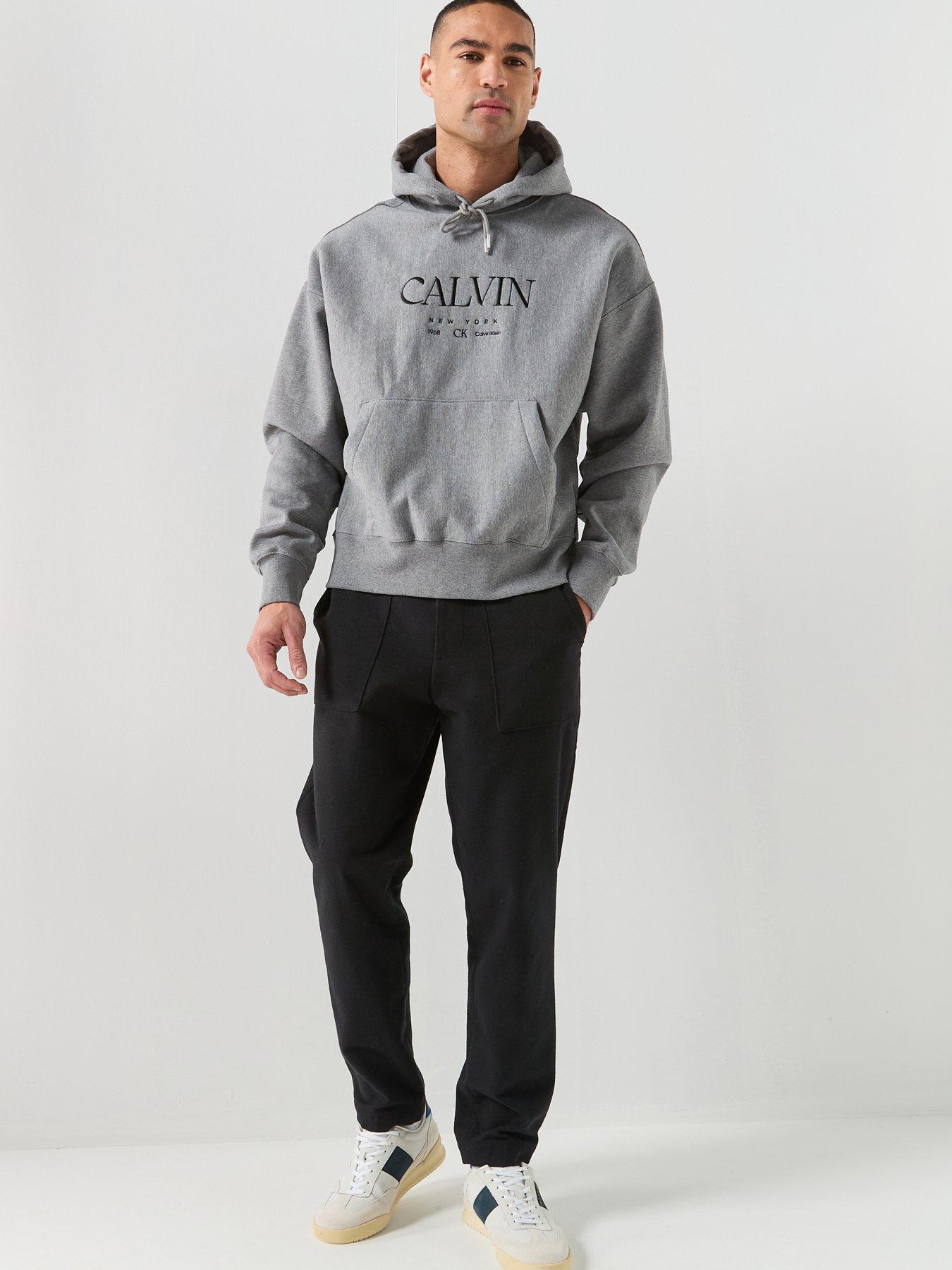 Image 3 of 6 of Calvin Klein Terry Graphic Overhead Hoodie - Grey