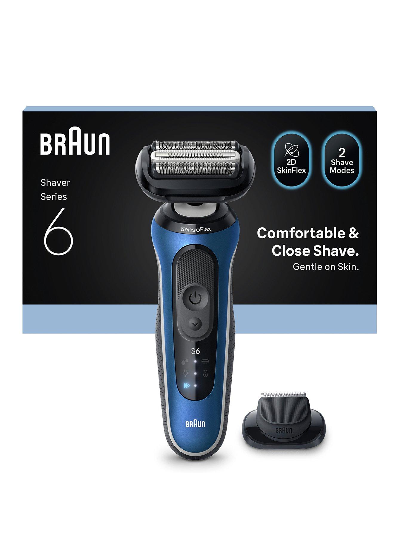 Braun Series 6 Electric Shaver, +1 Attachment, 62-B1200S - Blue