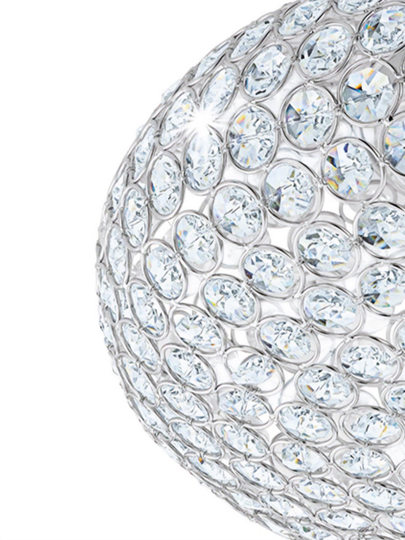 Image 3 of 4 of Eglo Clemente Crystal And Chrome Flush Ceiling Light