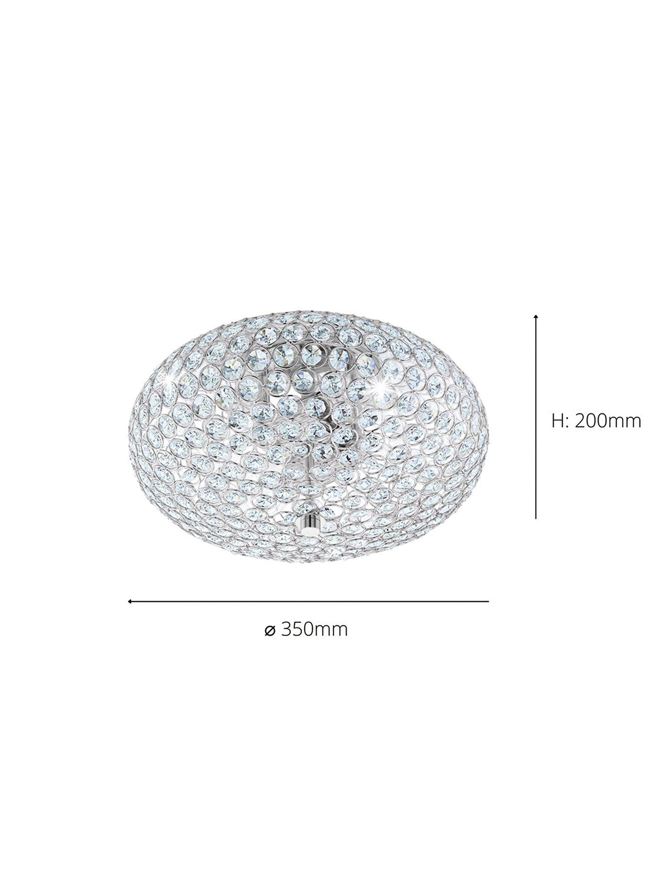 Image 4 of 4 of Eglo Clemente Crystal And Chrome Flush Ceiling Light