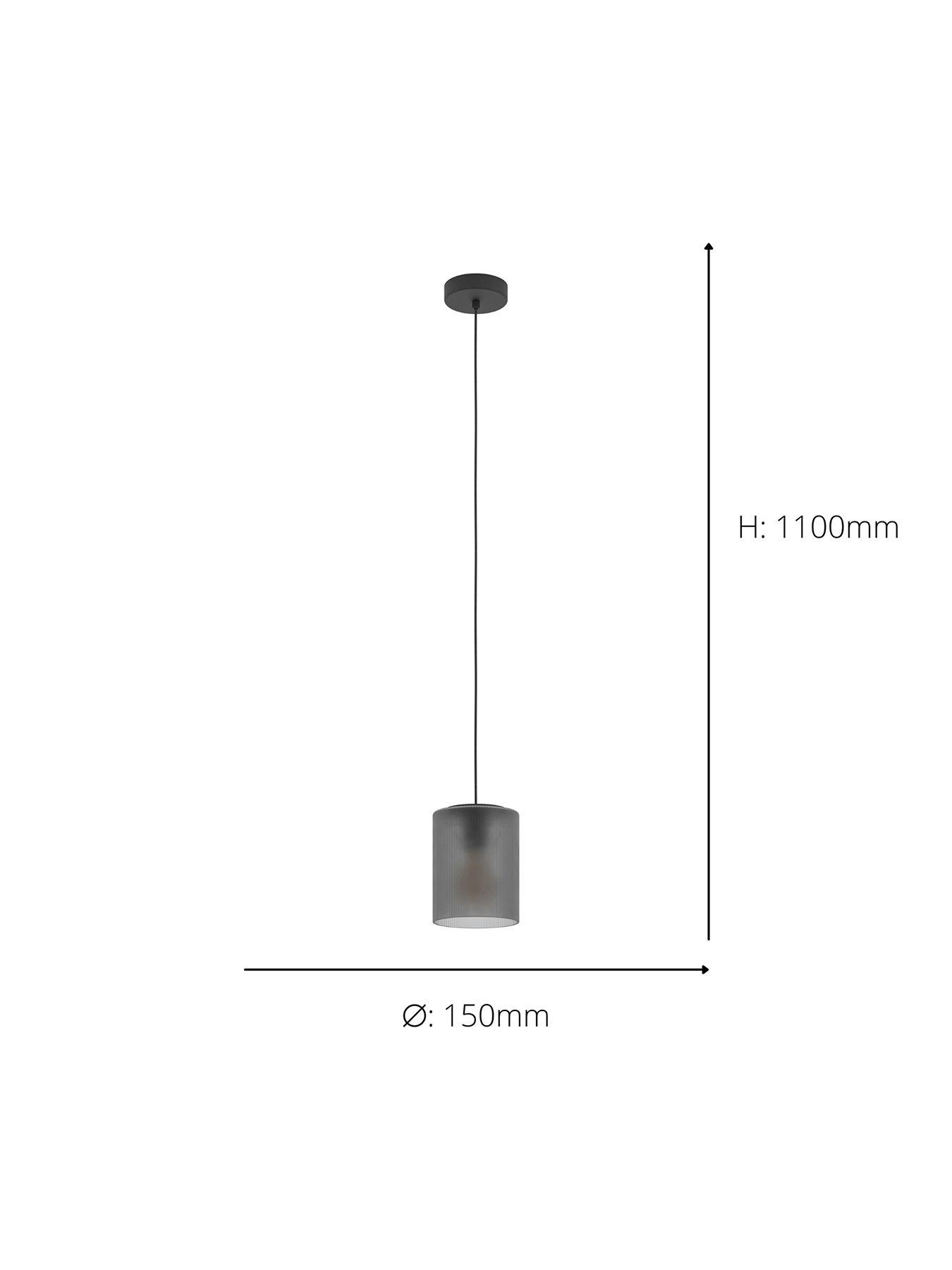 Image 5 of 5 of Eglo Colomera Black Steel &amp; Glass Modern Minimalist Single Pendant