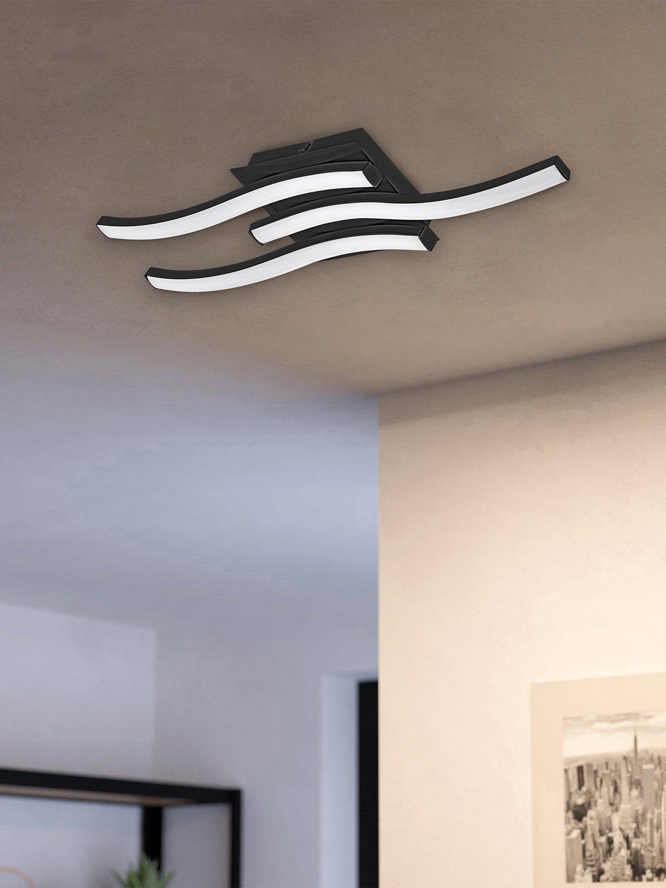 Eglo Eglo Cabezas-e Black Steel  &  Plastic 3 Flame Wall/ceiling Light, 3000k