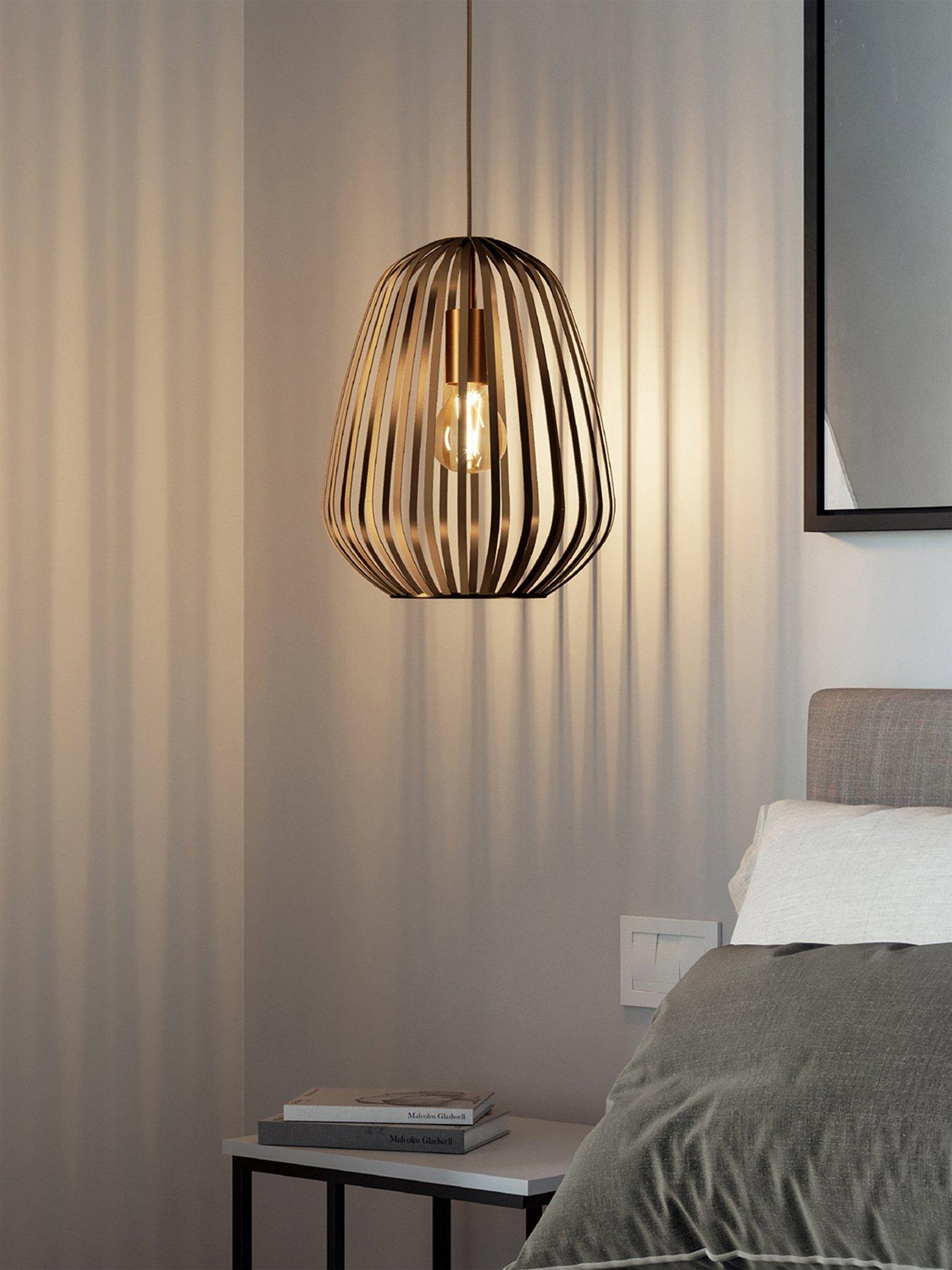 Eglo Espinal Bronze Steel Caged Style Contemporary Single Pendant