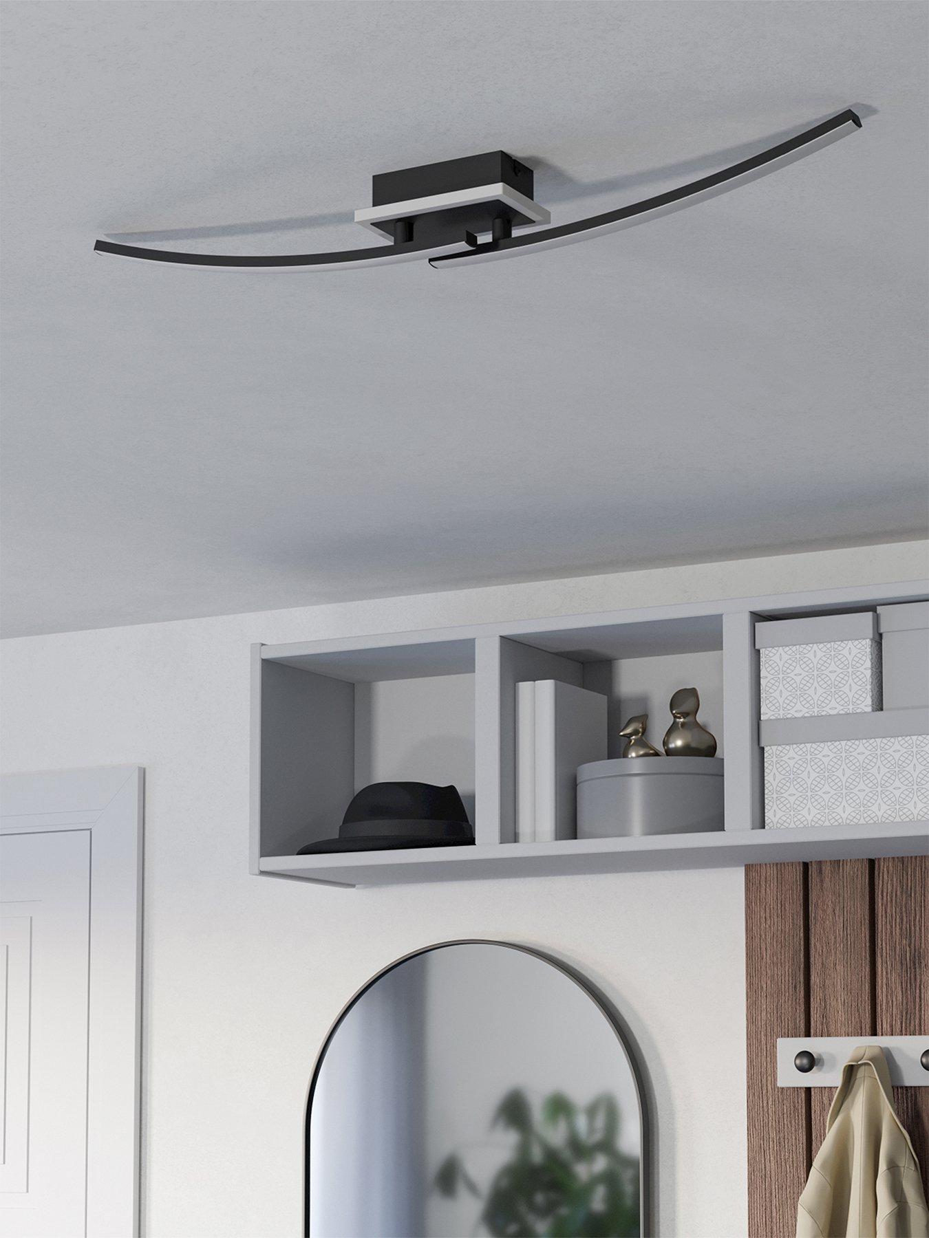 Image 3 of 6 of Eglo Lungolago Black Steel Minimalist Led Ceiling Light