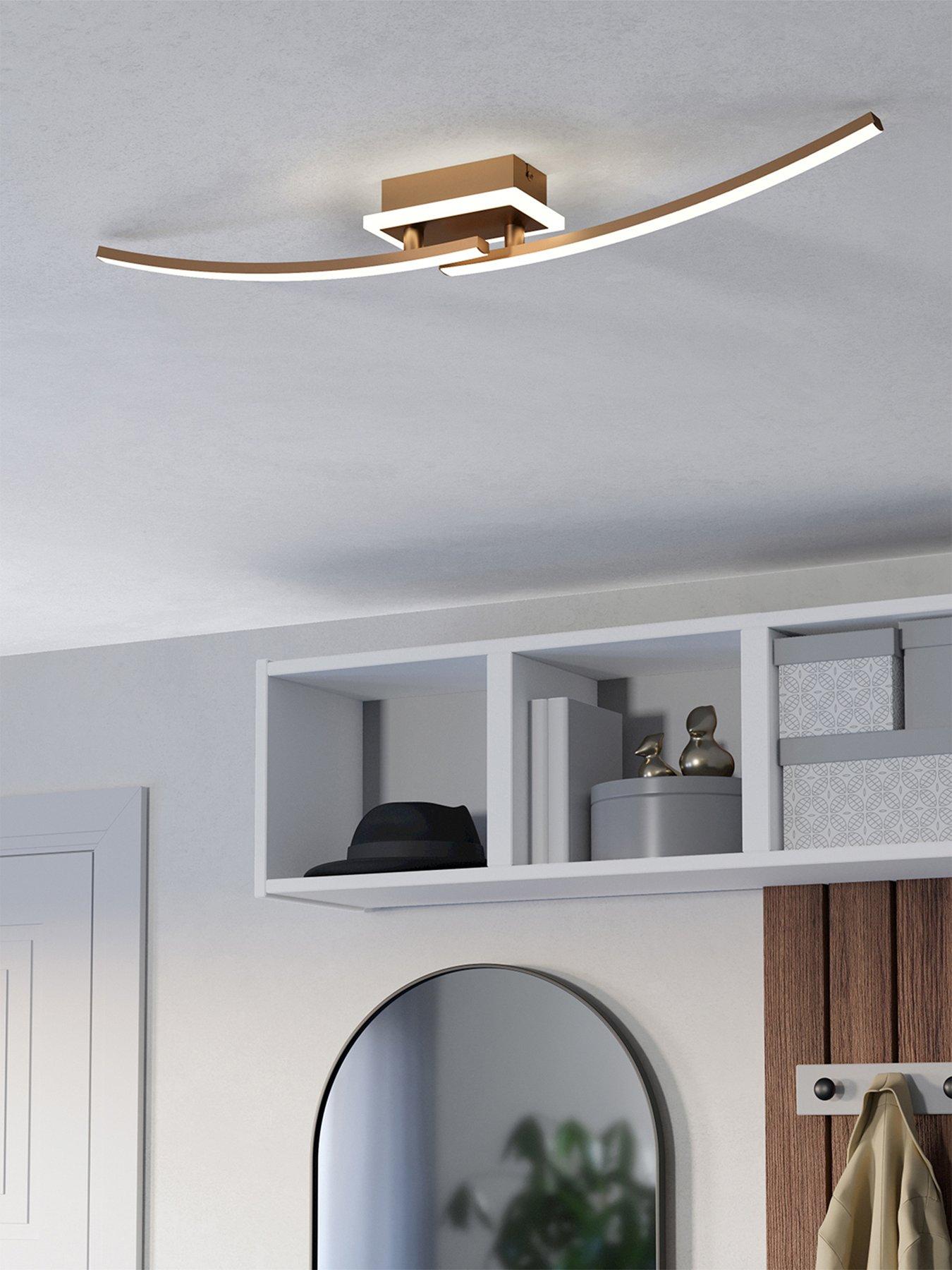 Image 1 of 6 of Eglo Lungolago Bronze Steel Minimalist LED ceiling Light