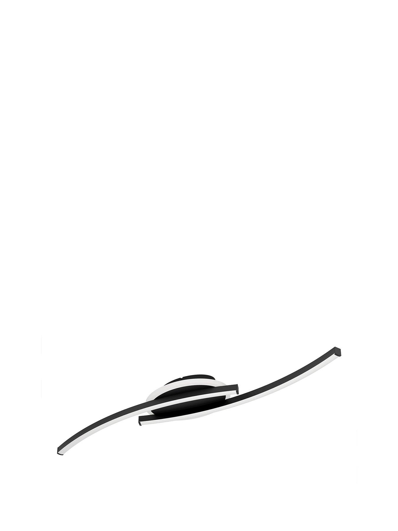 Image 2 of 6 of Eglo Lungolago Black Steel Minimalist Led Ceiling Light - Black