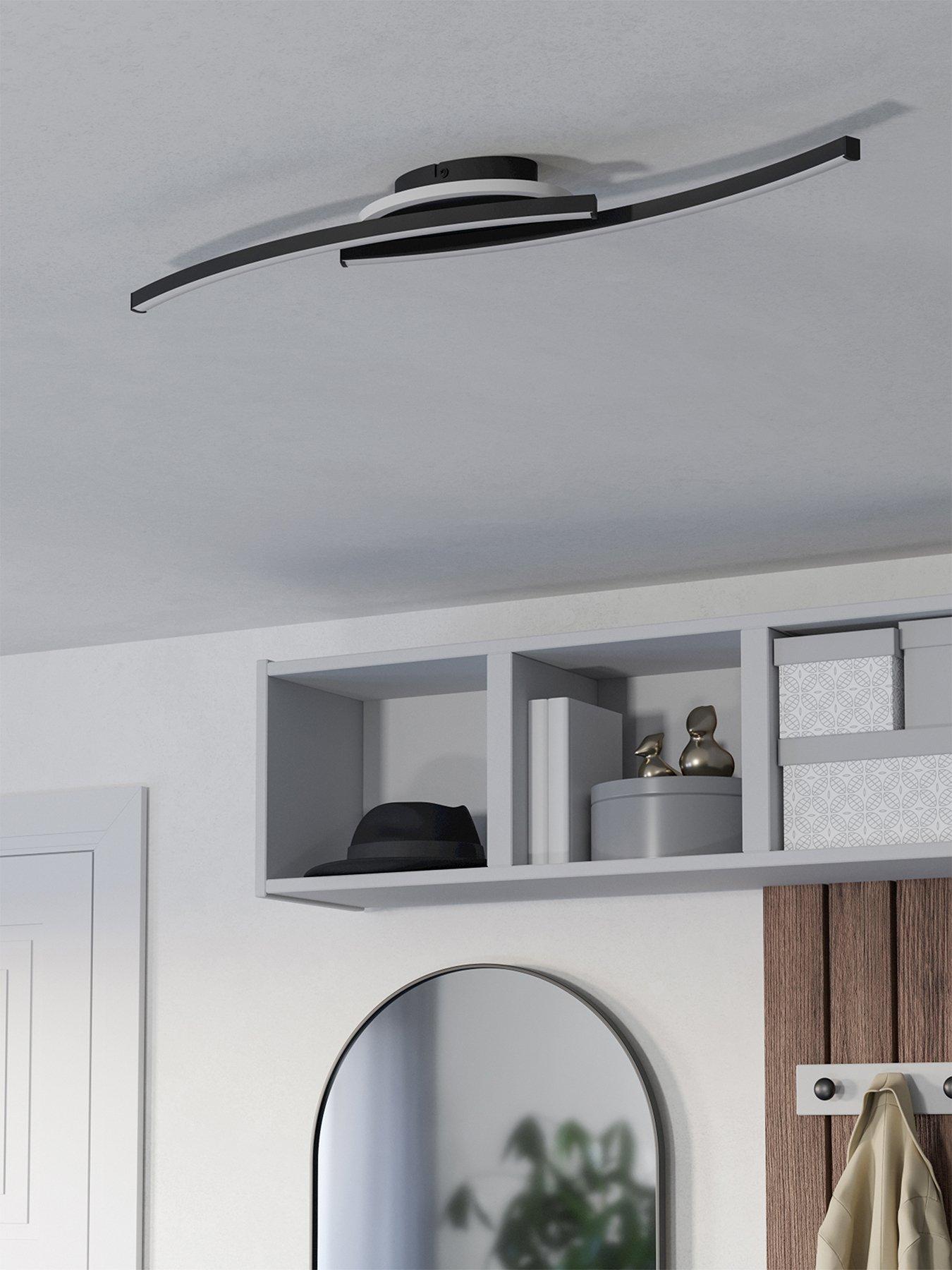 Image 3 of 6 of Eglo Lungolago Black Steel Minimalist Led Ceiling Light - Black