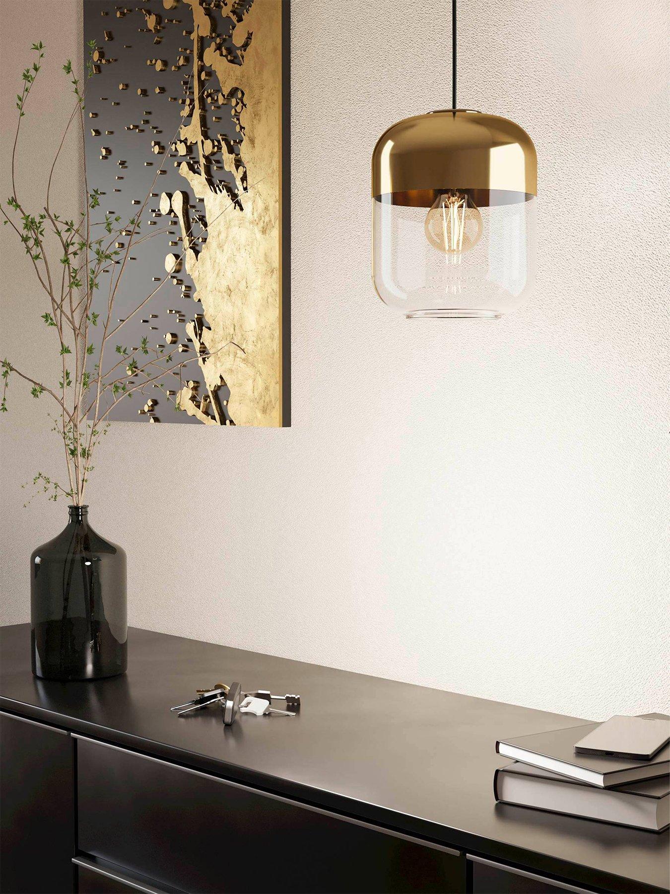 Eglo Maryvilla Gold  &  Clear Single Pendant Light