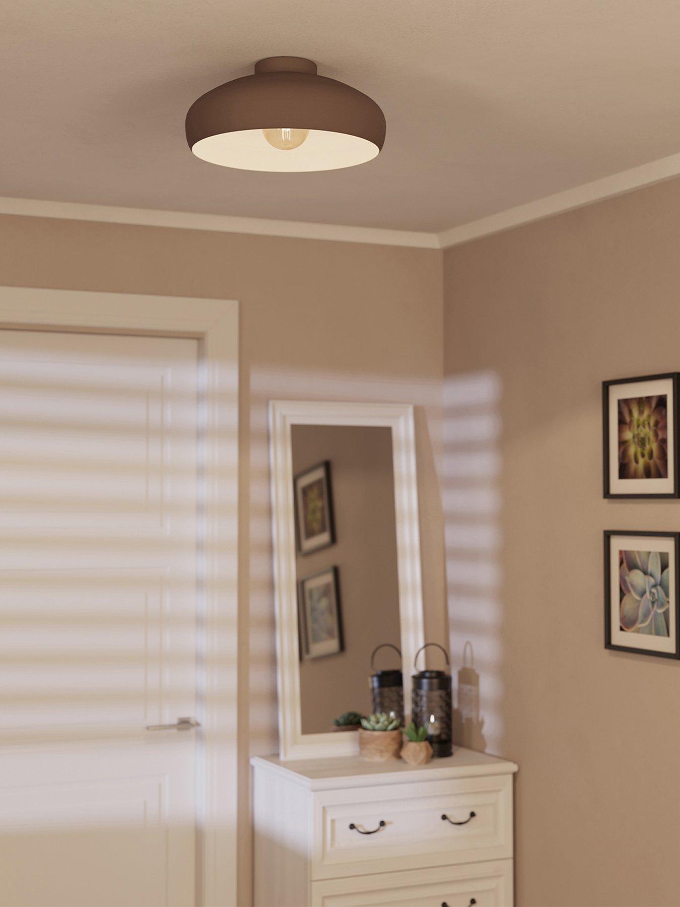 eglo-mogano-round-mocha-coloured-ceiling-lightfront