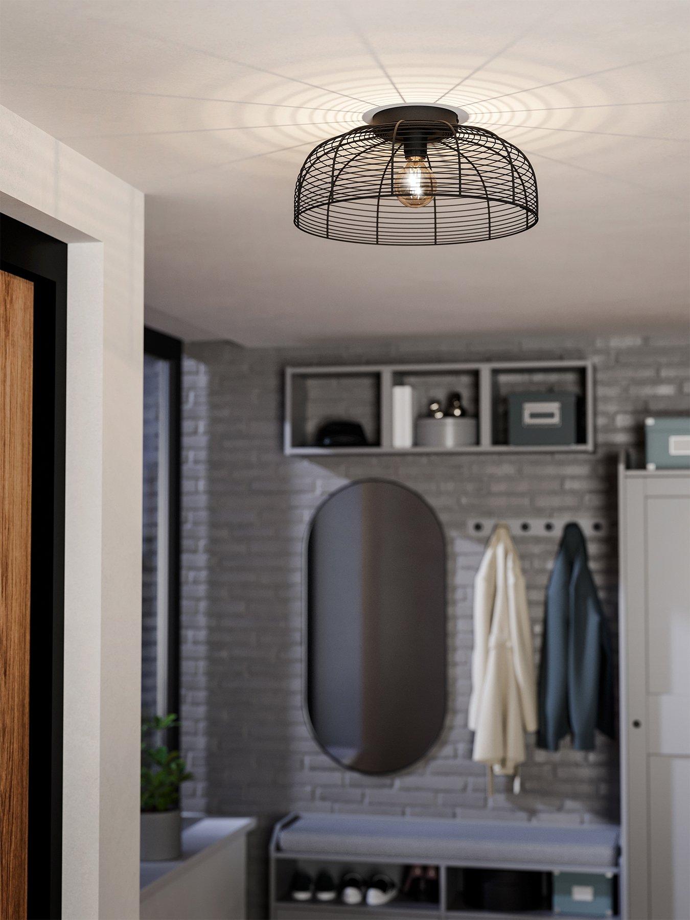 Eglo Rinroe Black Steel Wire Ceiling Light - Black