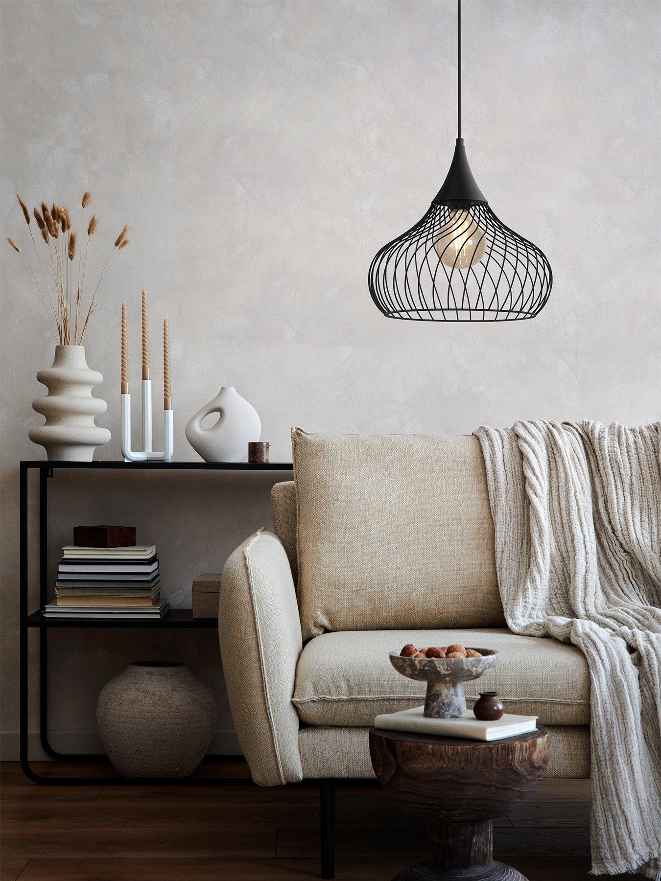 Eglo Staverton Black Wired Teardrop Shaped Single Pendant