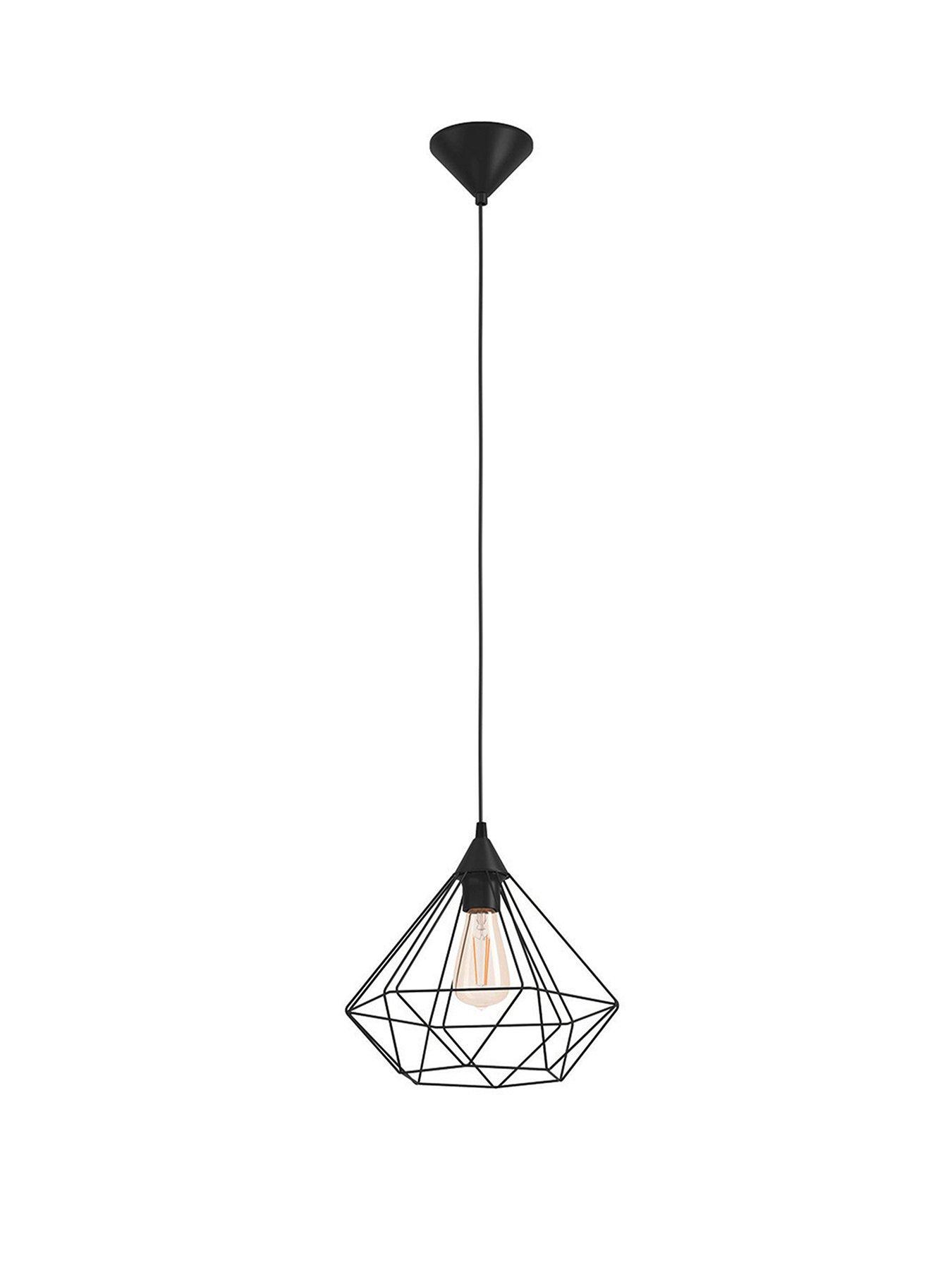 Image 2 of 4 of Eglo Tarbes Black Geometric Pendant