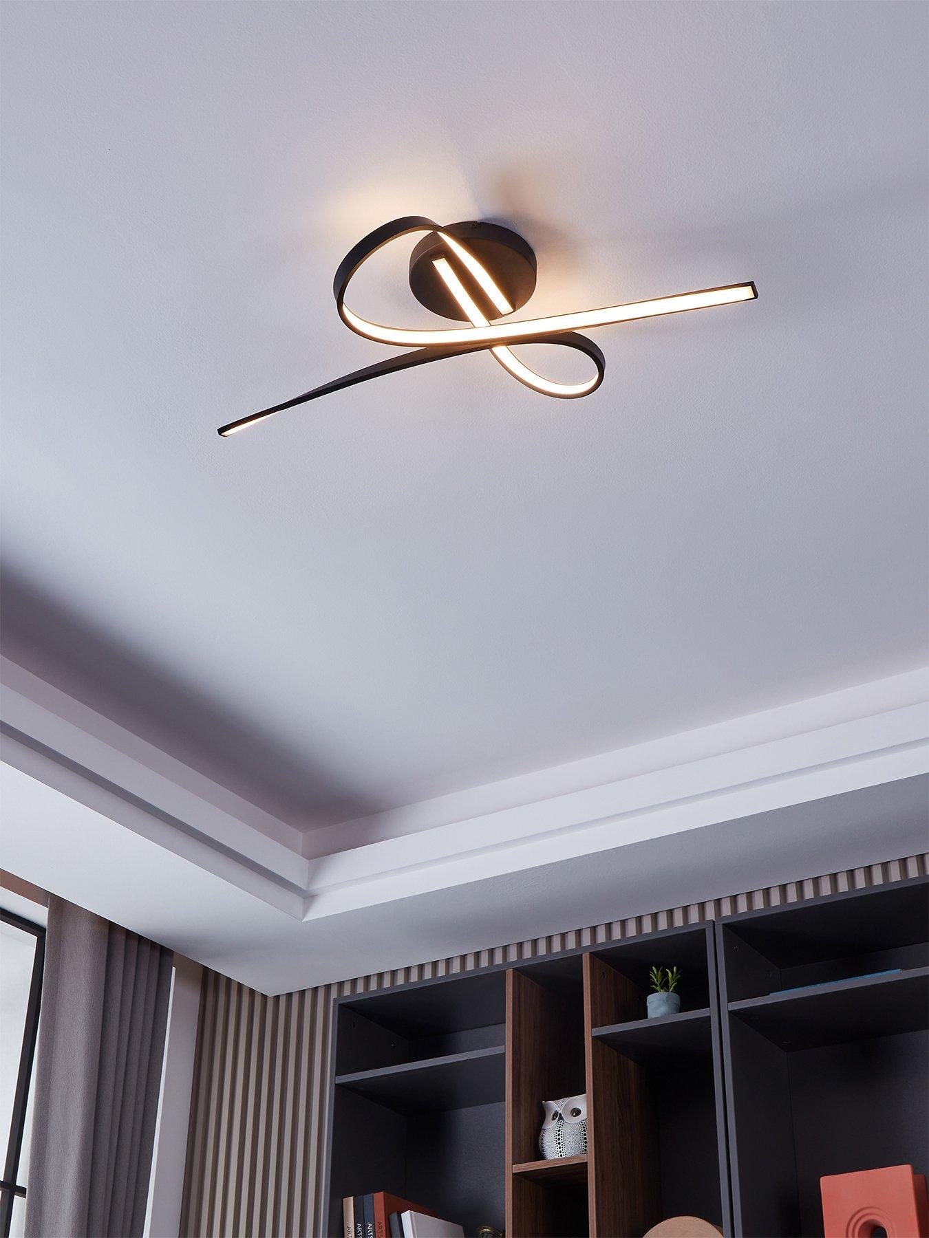 Eglo Selvina 1 Led Contemporary Flush Black Ceiling Light