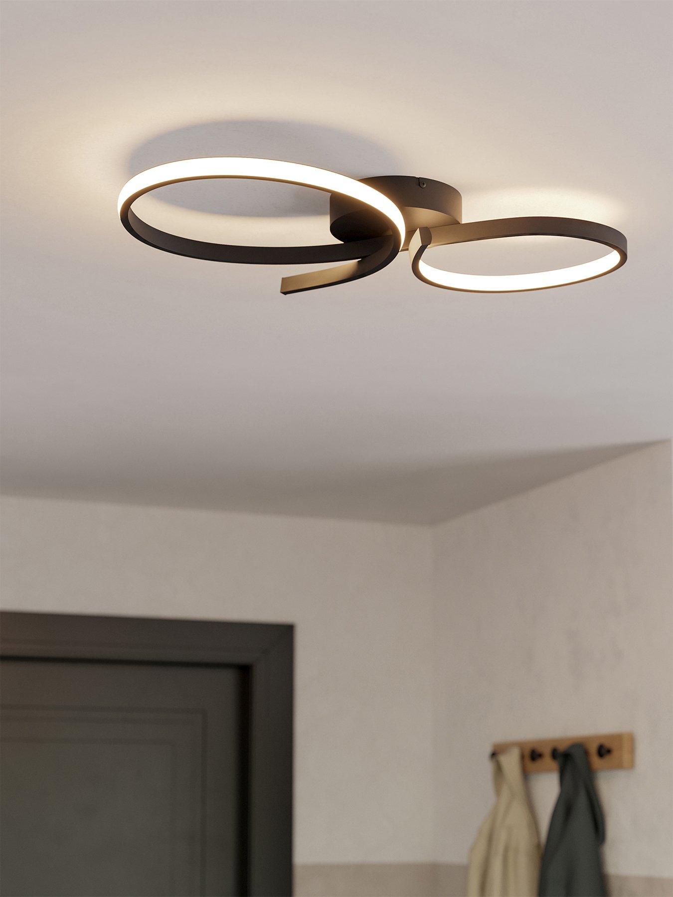 Eglo Serpins Black Aluminium  &  Steel Modern Ceiling Light