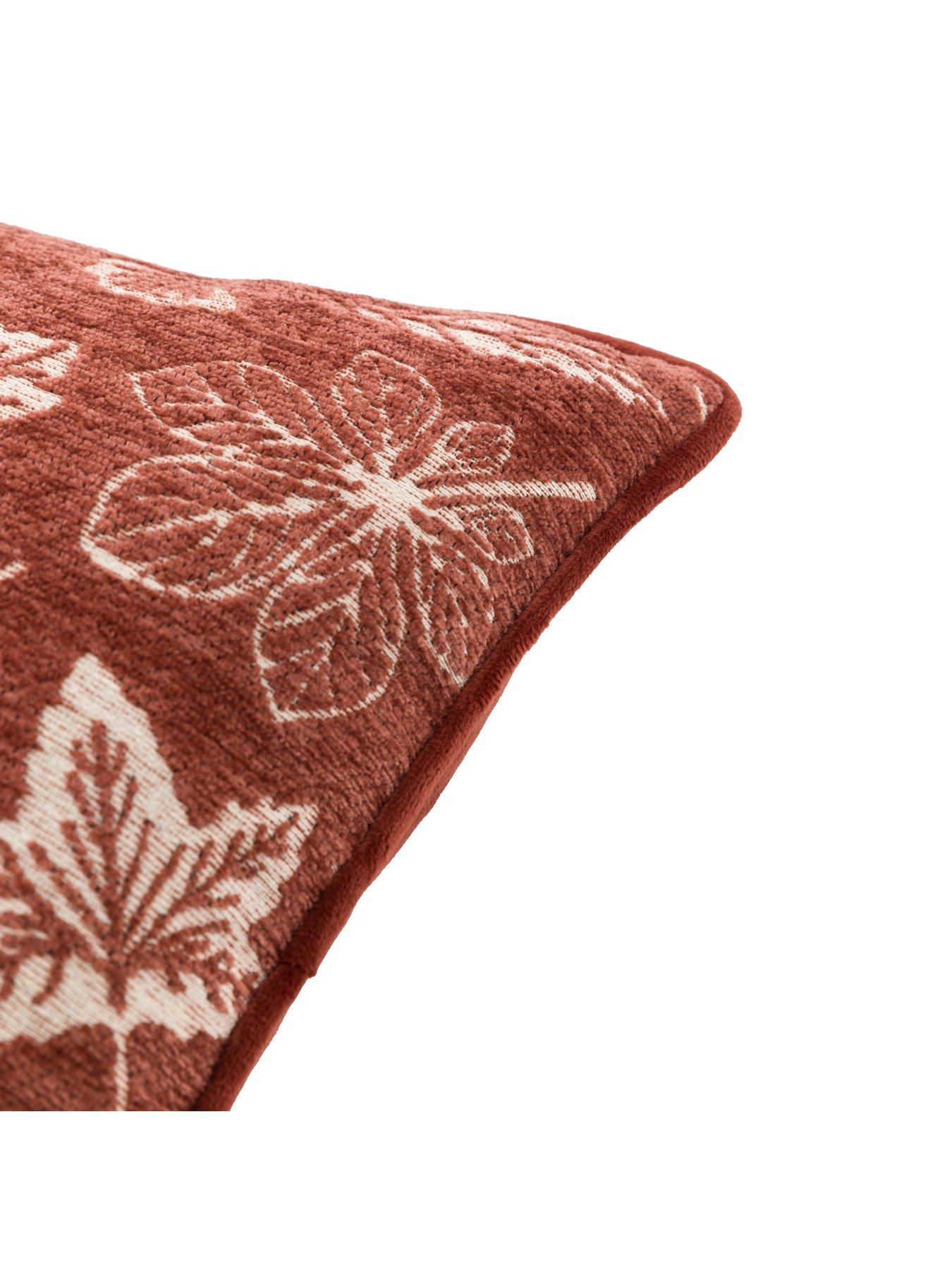 Image 7 of 7 of Gallery Direct Autumn Leaf Chenille Cushion Rust 450x450mm