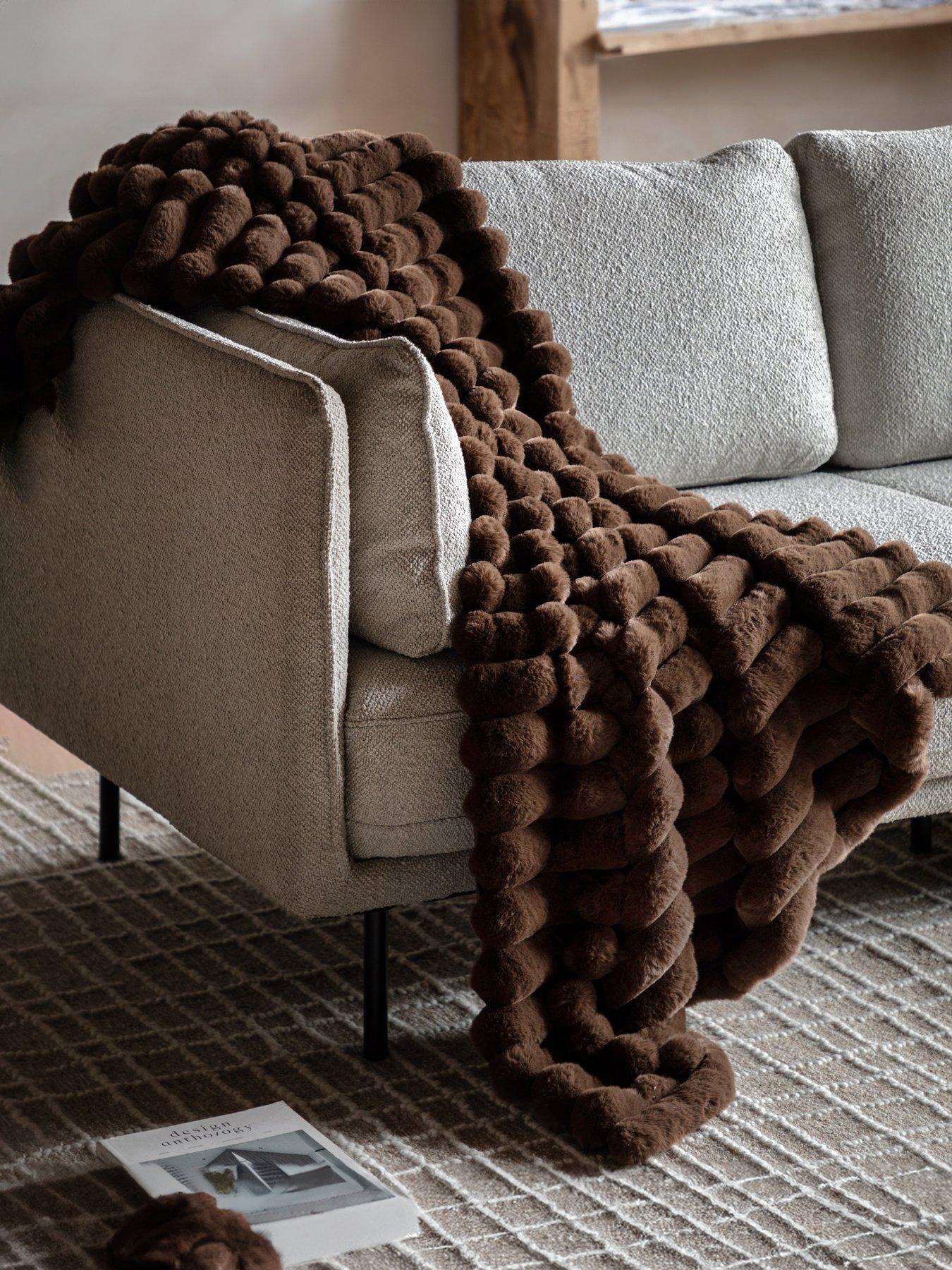 Image 1 of 6 of Gallery Direct Ribbed Fur Throw 1300x1700mm
