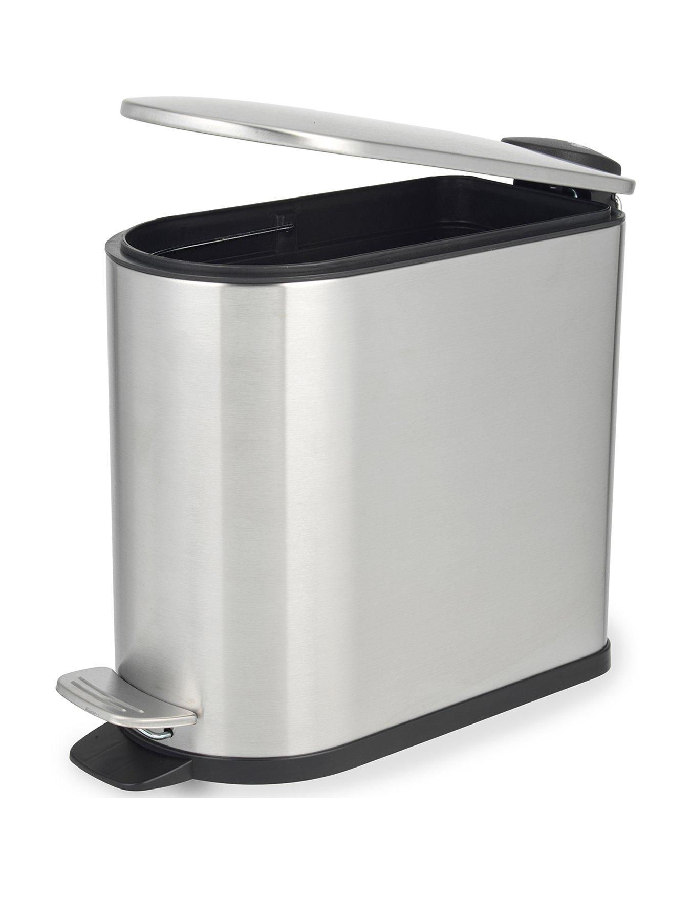 Beldray Stainless Steel 5l D Shape Bathroom Bin
