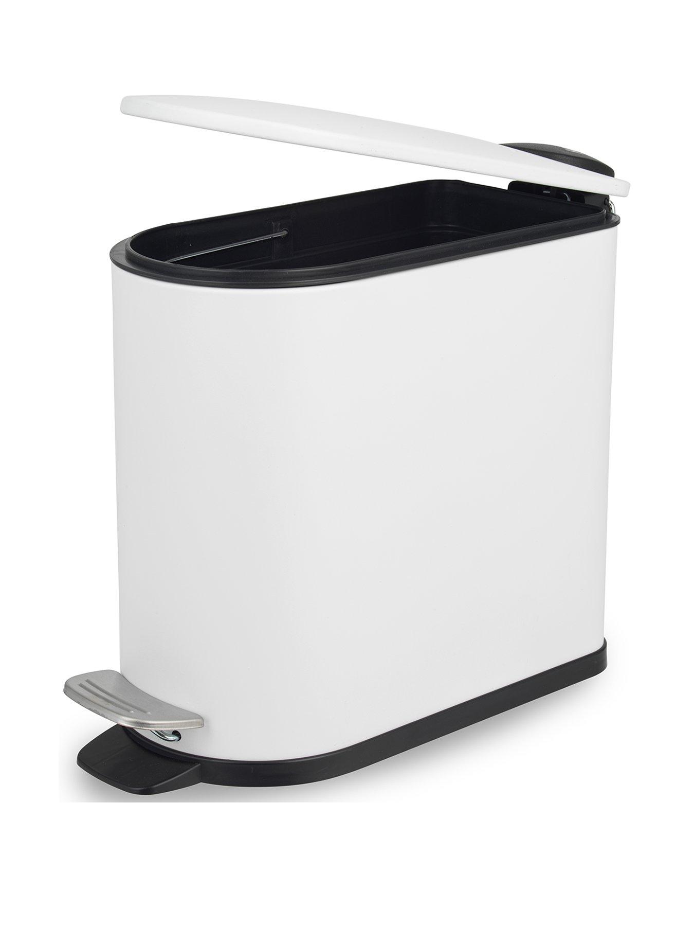 Beldray White 5l D Shape Bathroom Bin