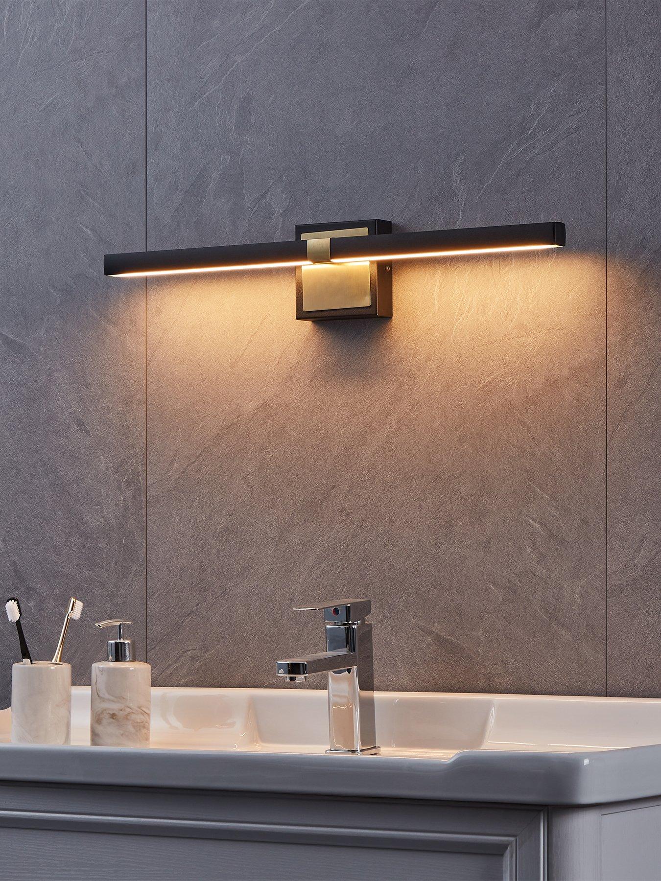 Eglo Peguera Led Black/brass Steel Bathroom Mirror Light