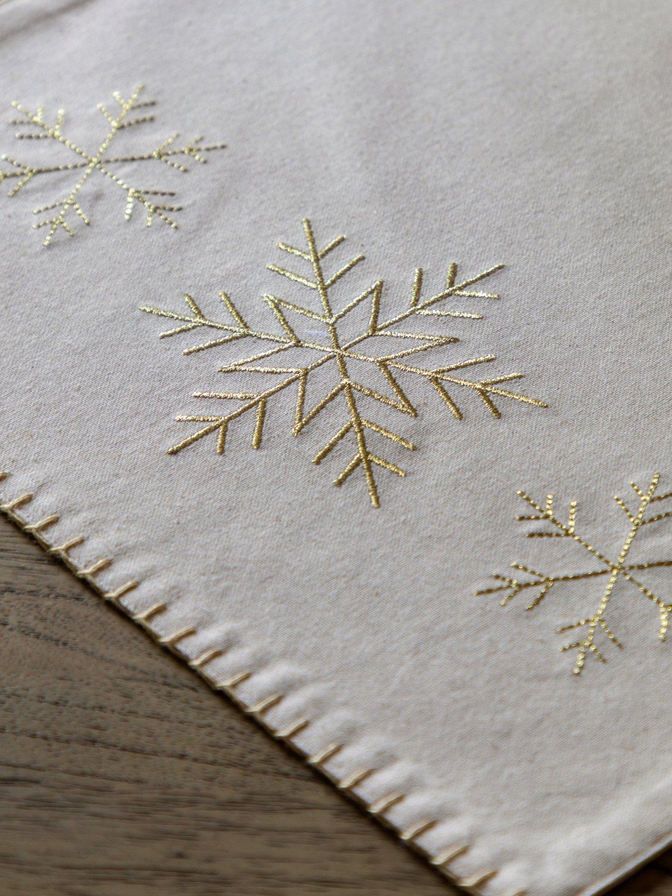 Image 3 of 6 of Gallery Direct Deco Luxe Snowflake Table Runner 360x1800mm