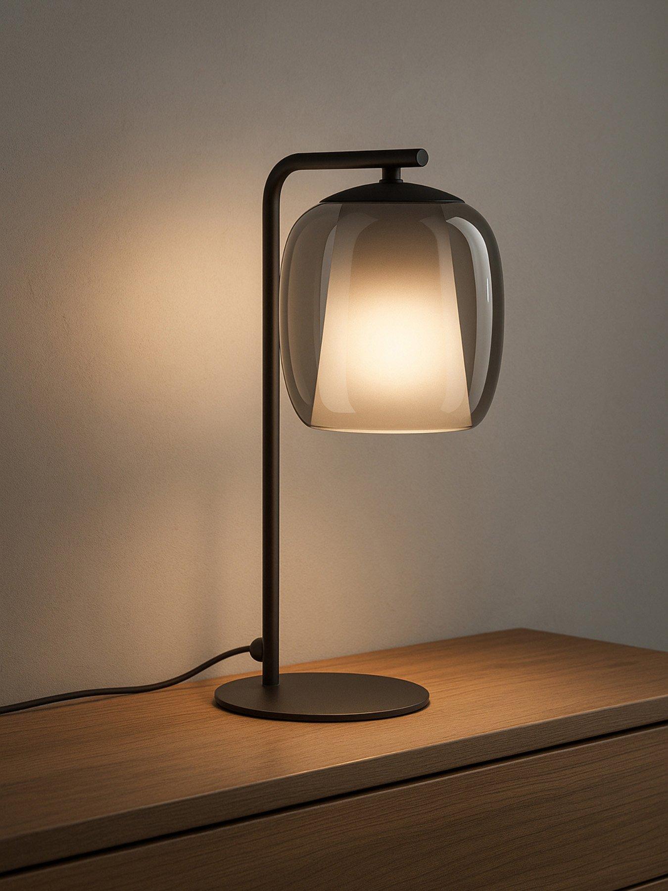Eglo Ciampino Black Steel  &  Glass Modern Led Table Lamp