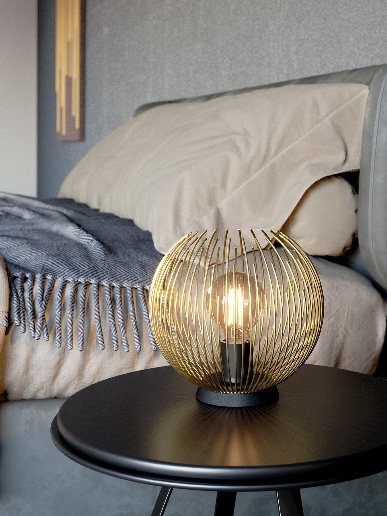 Image 1 of 4 of Eglo Venezuela Spherical Gold &amp; Black Table Lamp