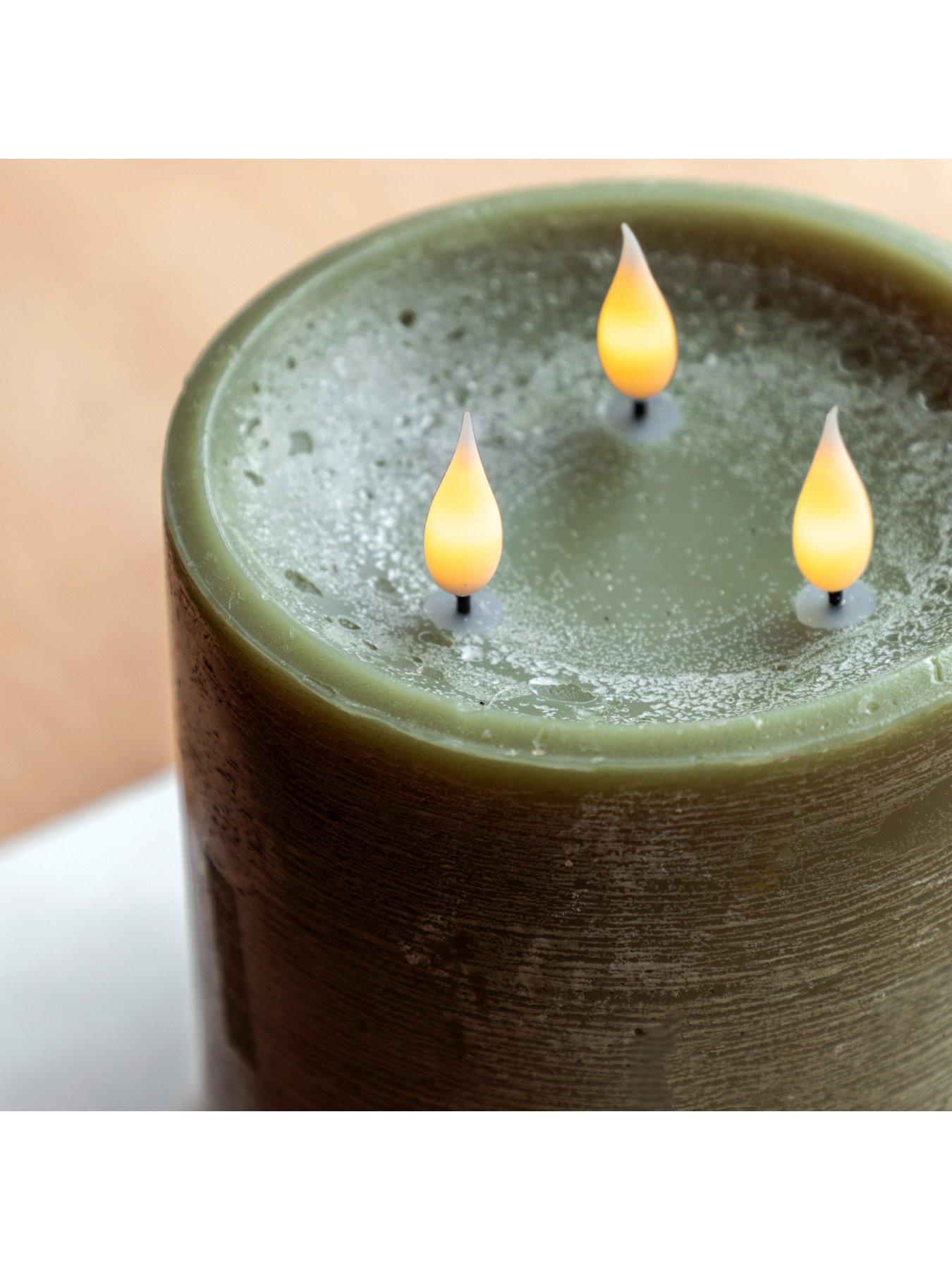 Image 3 of 6 of Gallery Direct Remote Control 3 Wick Led Candle - Olive