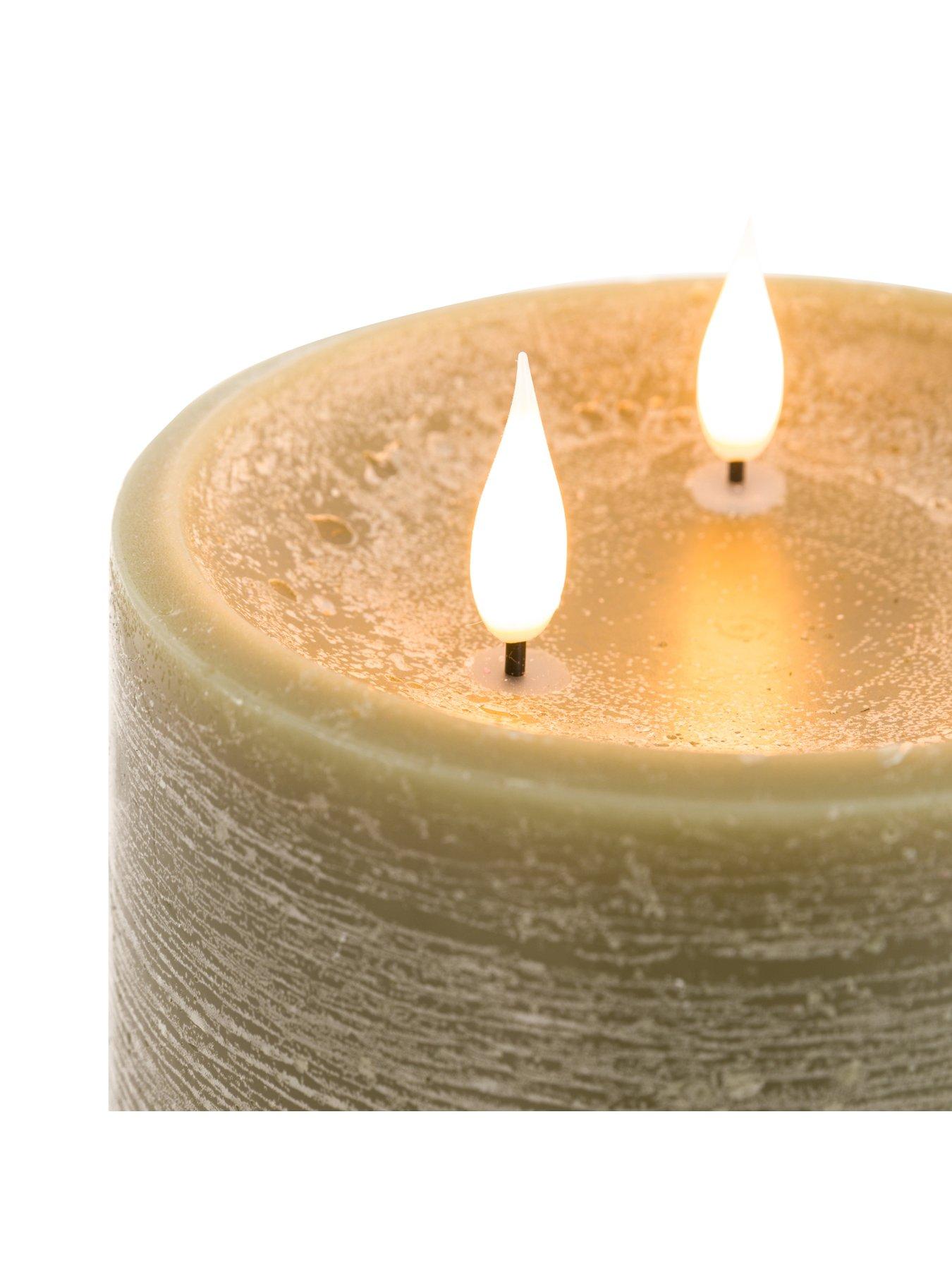 Image 5 of 6 of Gallery Direct Remote Control 3 Wick Led Candle - Olive