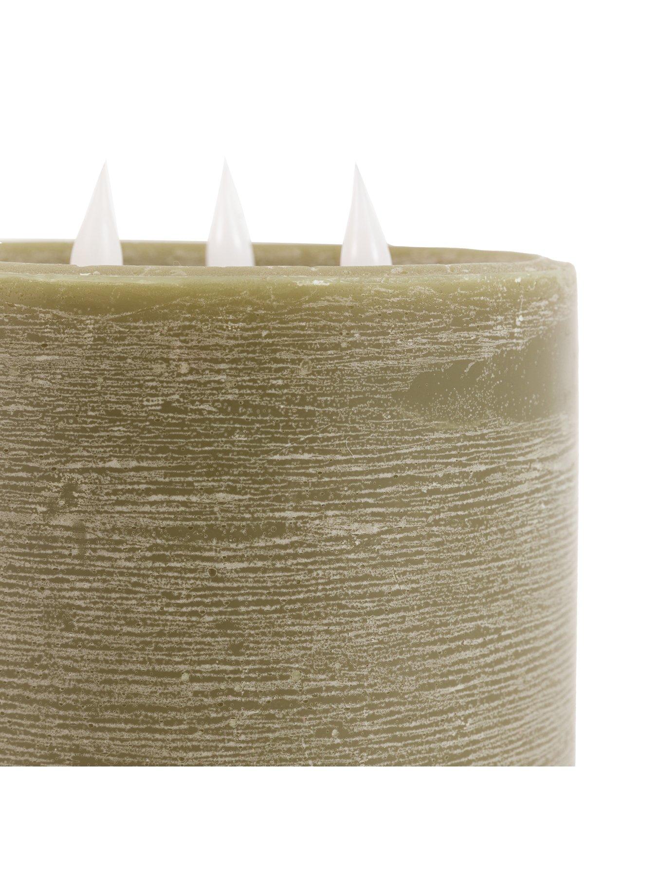 Image 6 of 6 of Gallery Direct Remote Control 3 Wick Led Candle - Olive