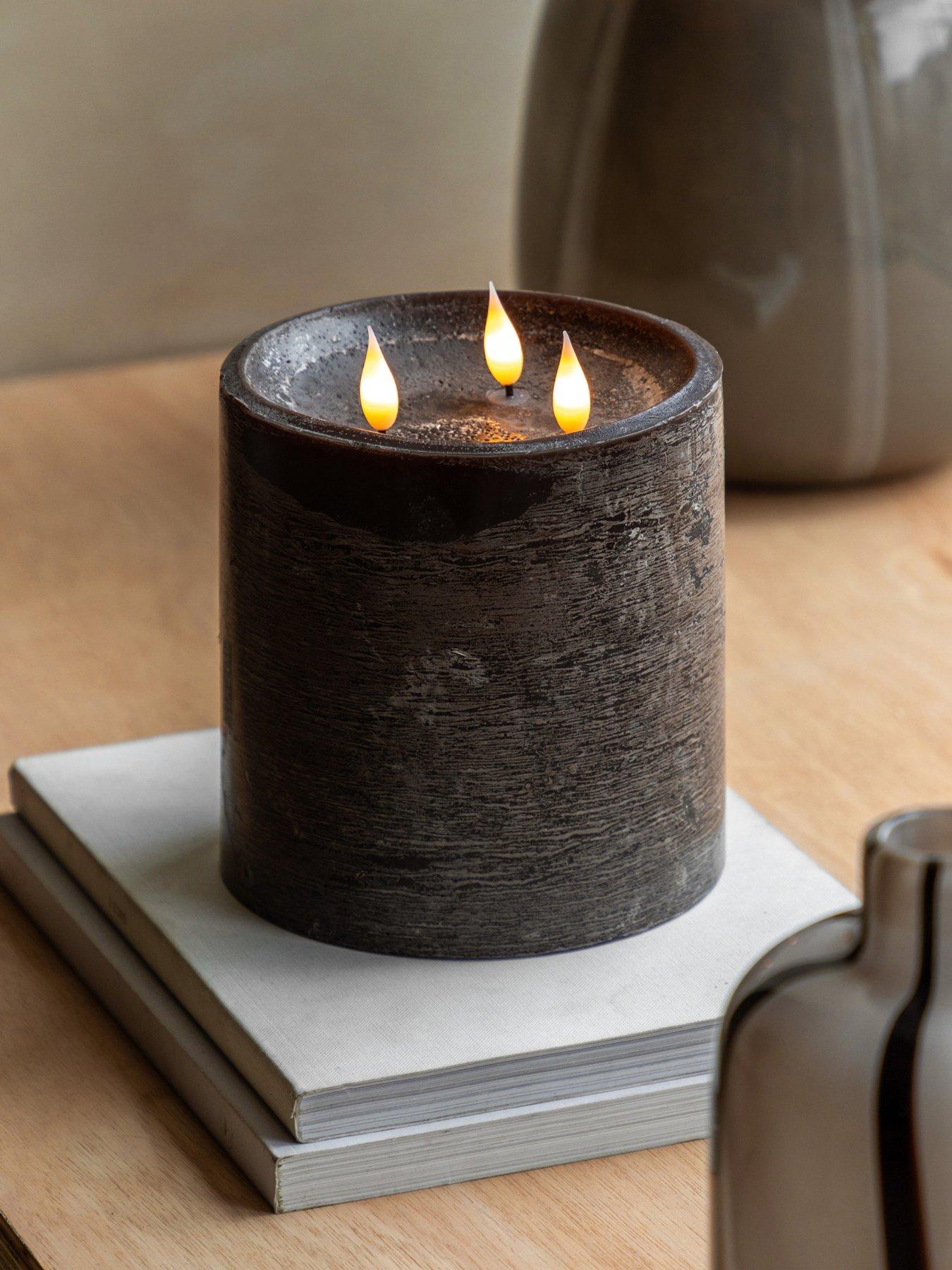 Gallery Direct Remote Control 3 Wick Led Candle - Mocha